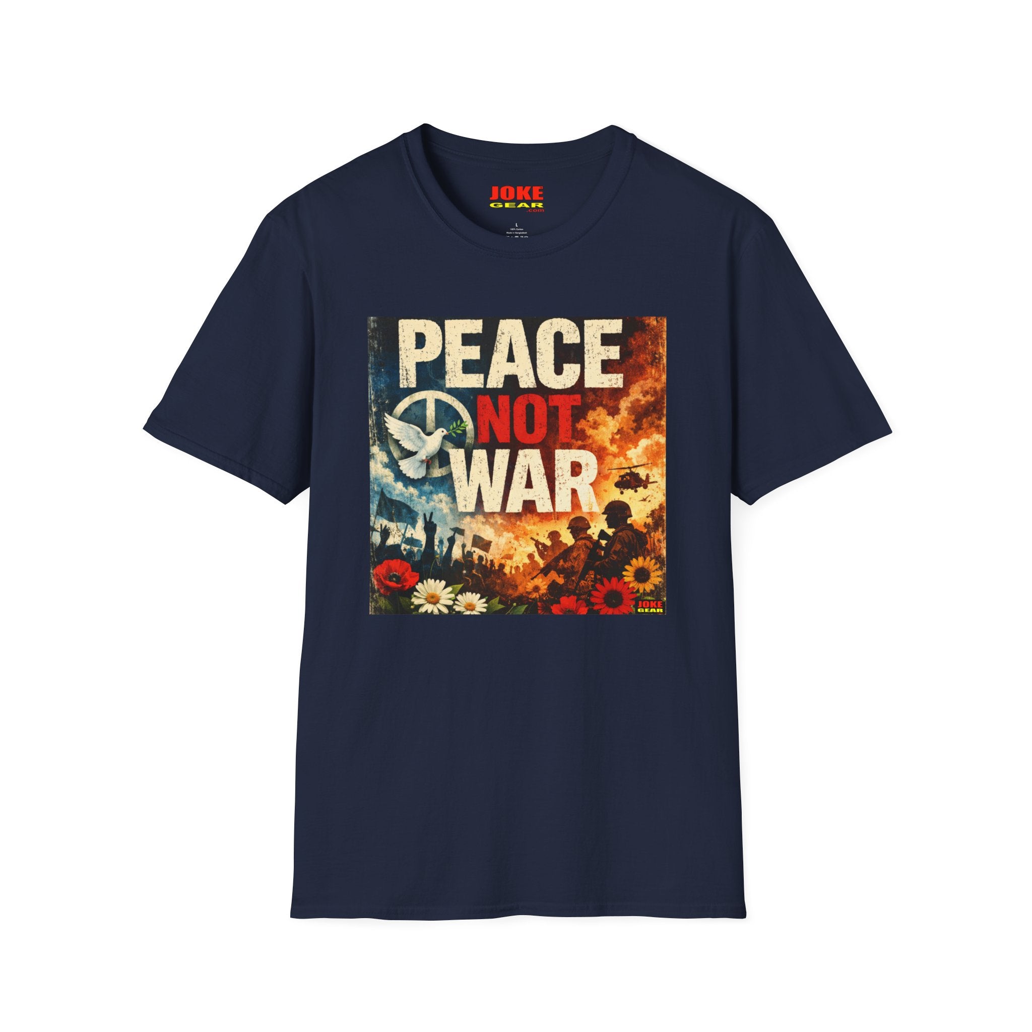 Peace Not War T-Shirt — Vintage Peace Sign Floral Graphic Tee