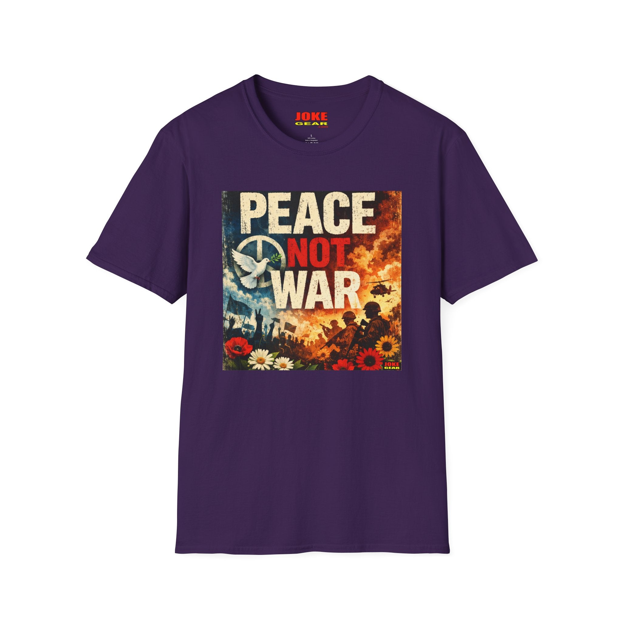 Peace Not War T-Shirt — Vintage Peace Sign Floral Graphic Tee