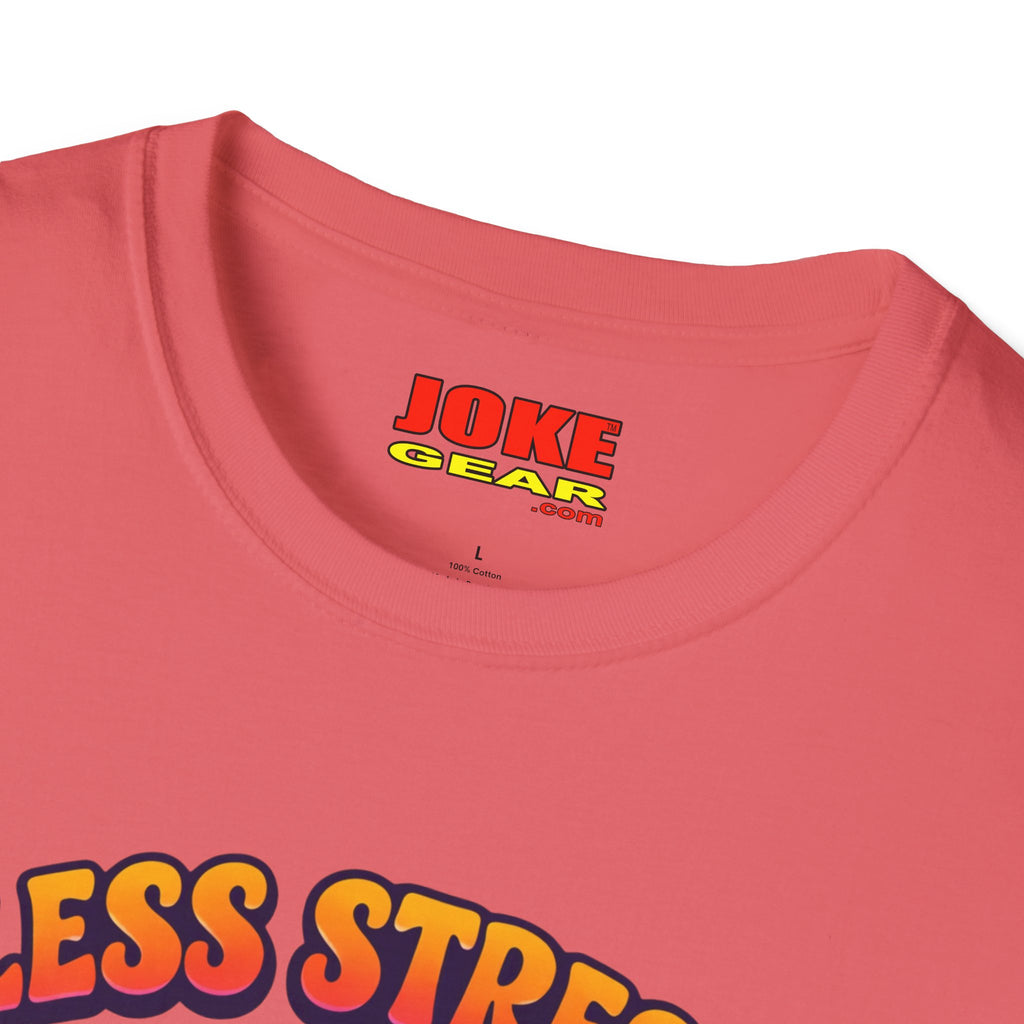 Less Stress More Groovy T-Shirt — Retro Peace Sign Hippie Tee