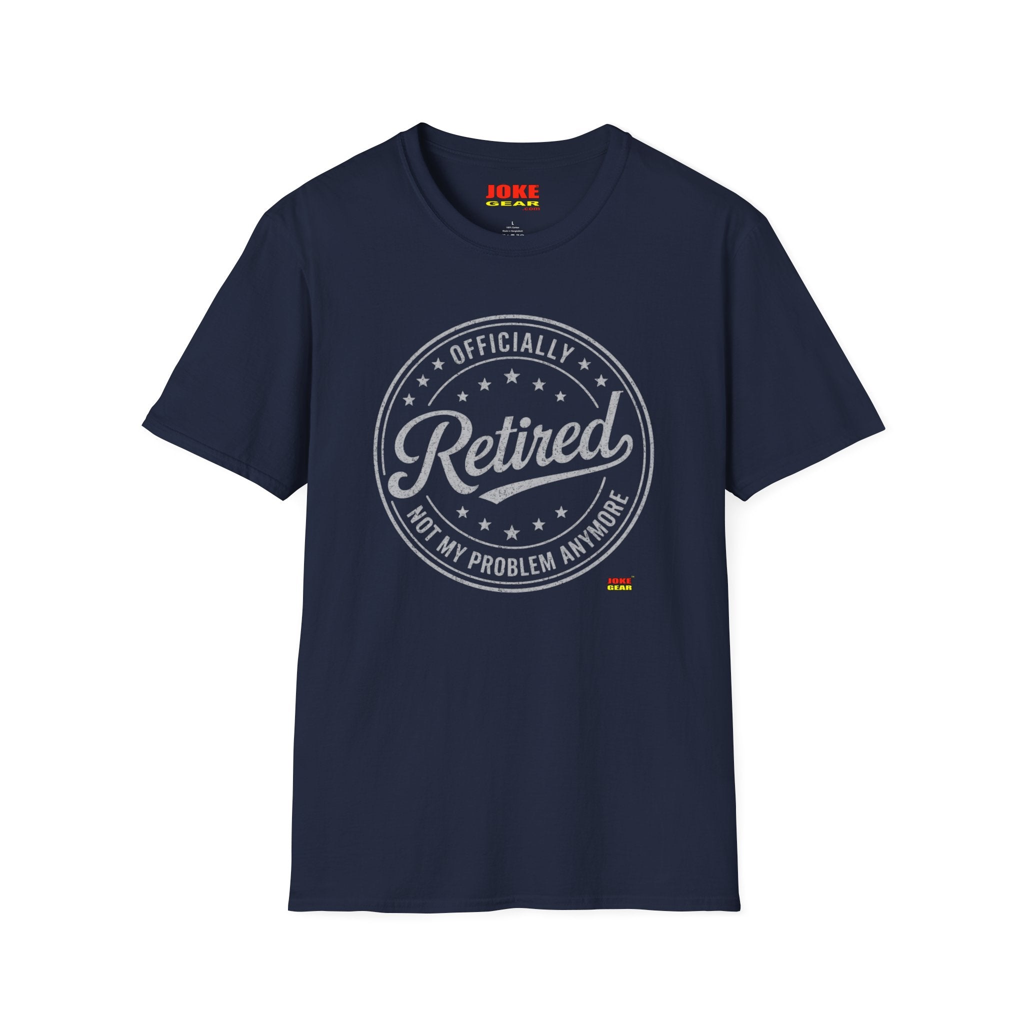 Retired Badge T-Shirt — "Officially Retired" Funny Retirement Tee