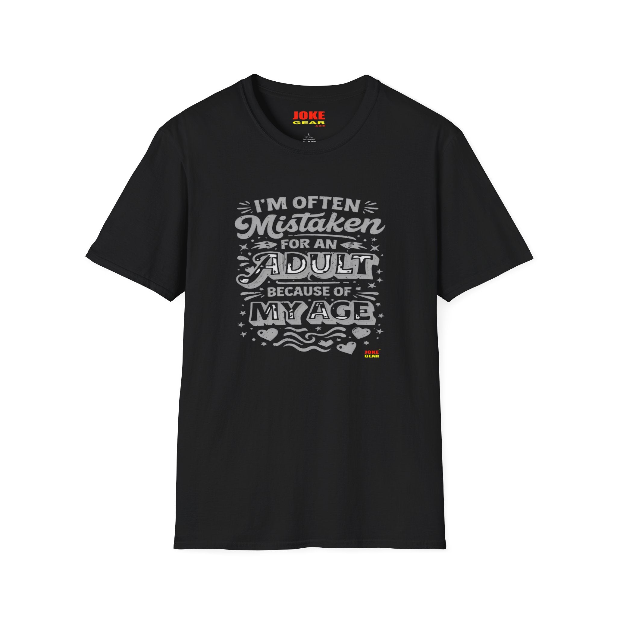 Adult Because of My Age T-Shirt — Funny Retro Typography Tee for Grown-Ups