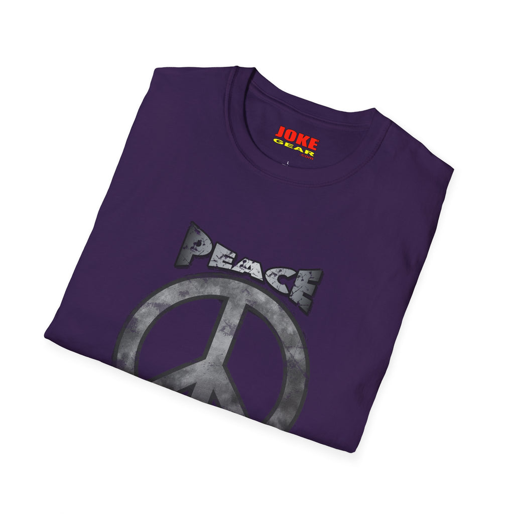 Peace NOT War T-Shirt — Distressed Camo Peace Sign Graphic Tee