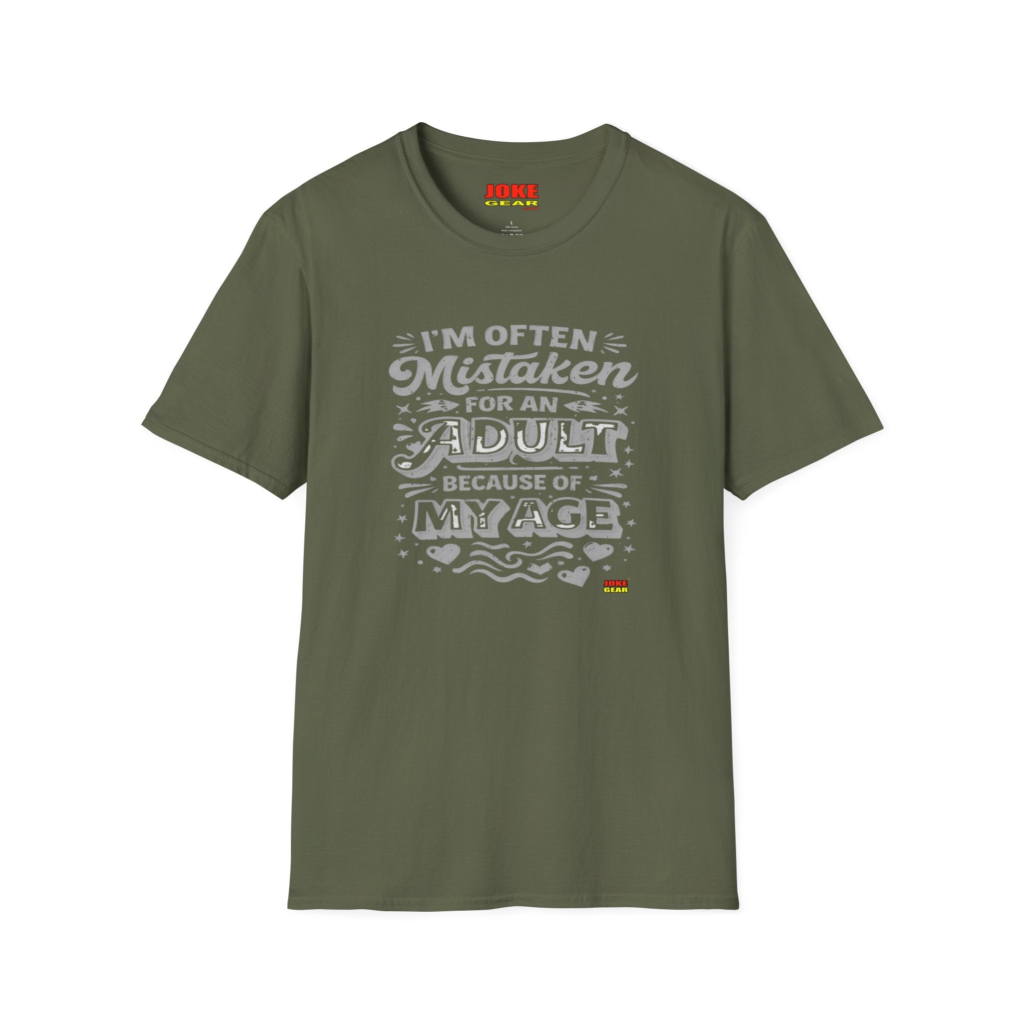 Adult Because of My Age T-Shirt — Funny Retro Typography Tee for Grown-Ups
