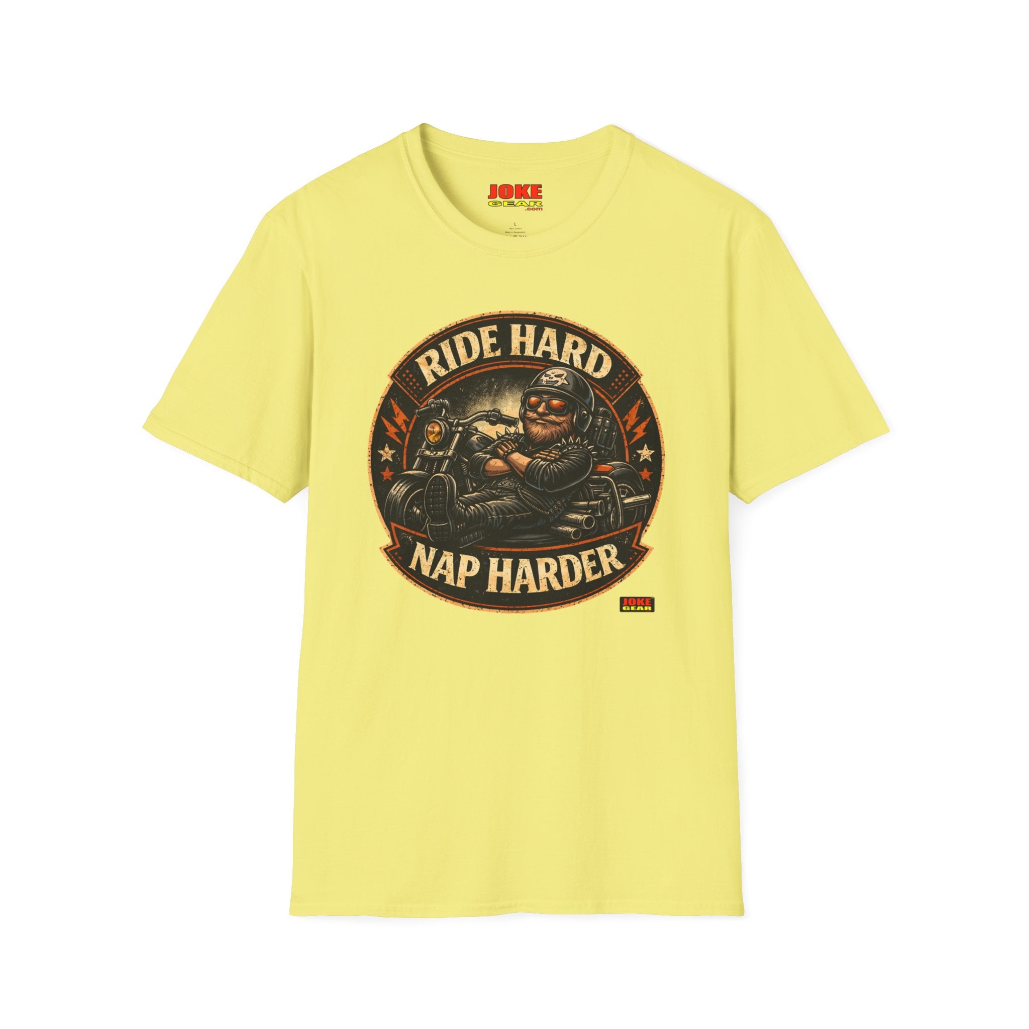 Ride Hard Nap Harder T-Shirt — Vintage Motorcycle Biker Tee