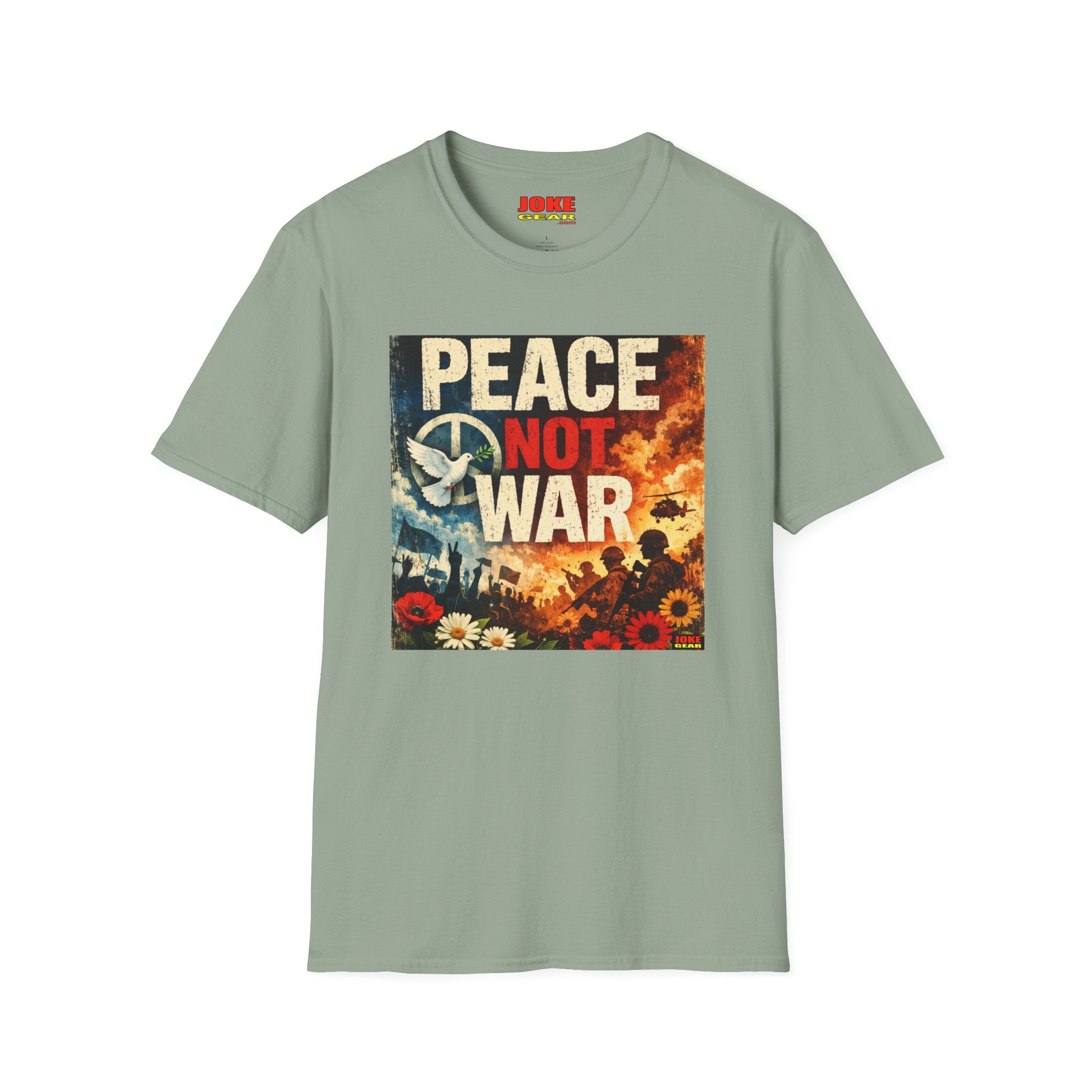Peace Not War T-Shirt — Vintage Peace Sign Floral Graphic Tee