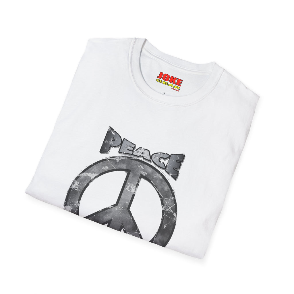Peace NOT War T-Shirt — Distressed Camo Peace Sign Graphic Tee