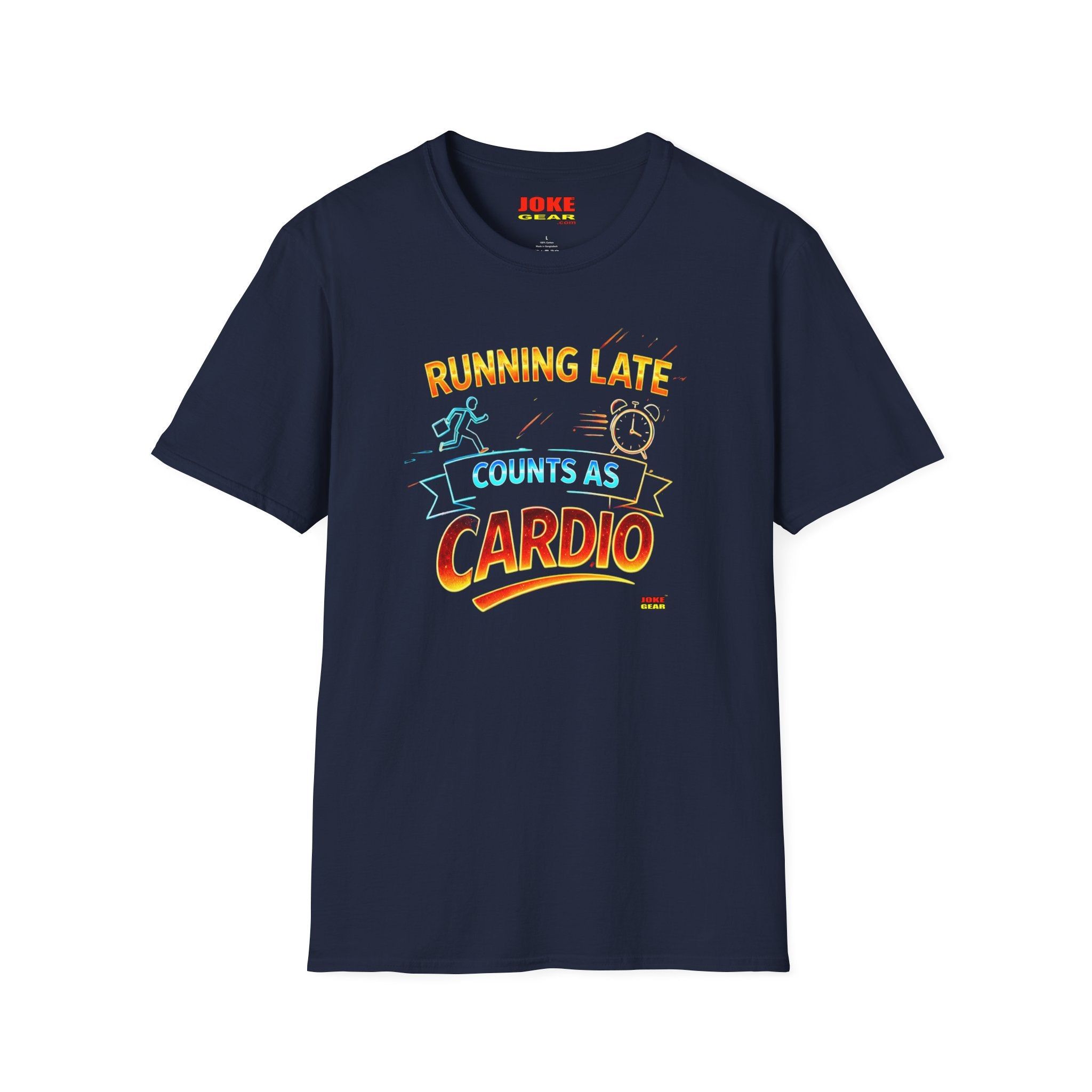 Running Late Counts As Cardio T-Shirt — Funny Fitness Graphic Tee