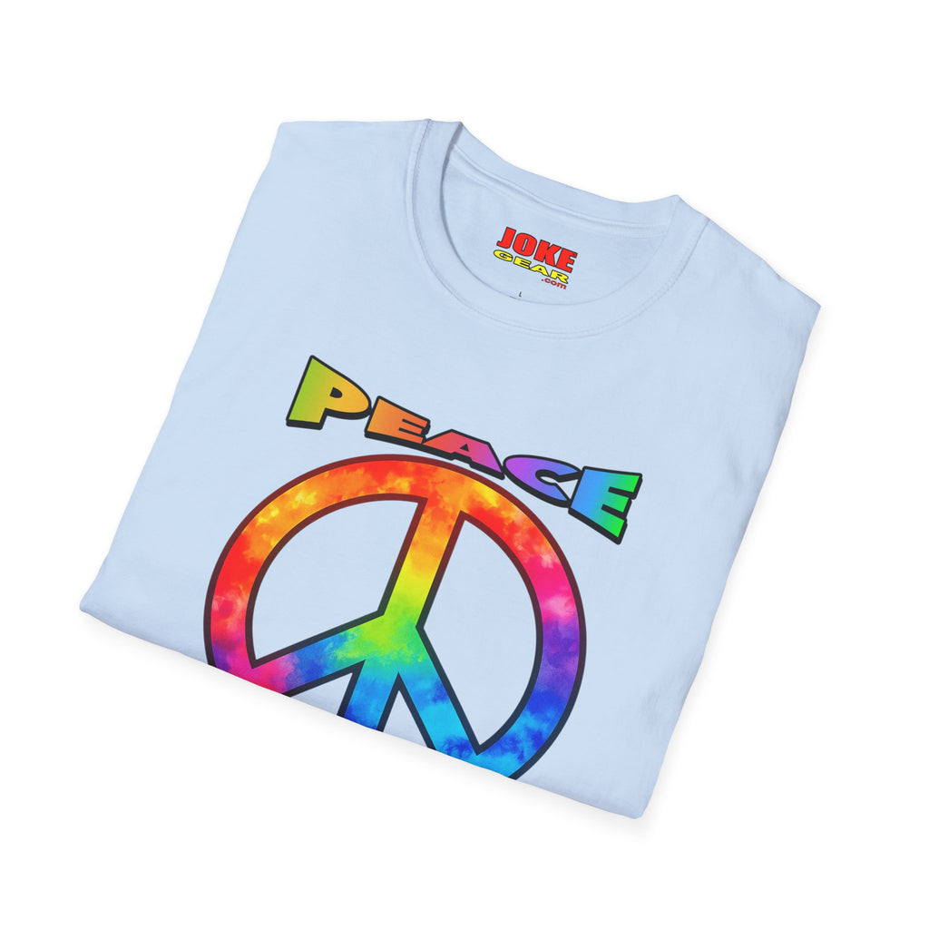 Peace Tie-Dye Graphic T-Shirt — "Peace: Cheaper Than Therapy" Retro Hippie Tee