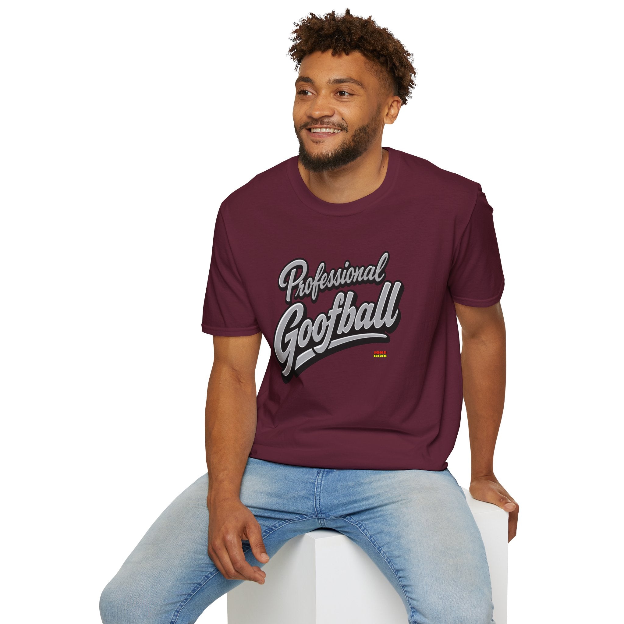 Professional Goofball T-Shirt — Funny Retro Script Tee for Casual Wear
