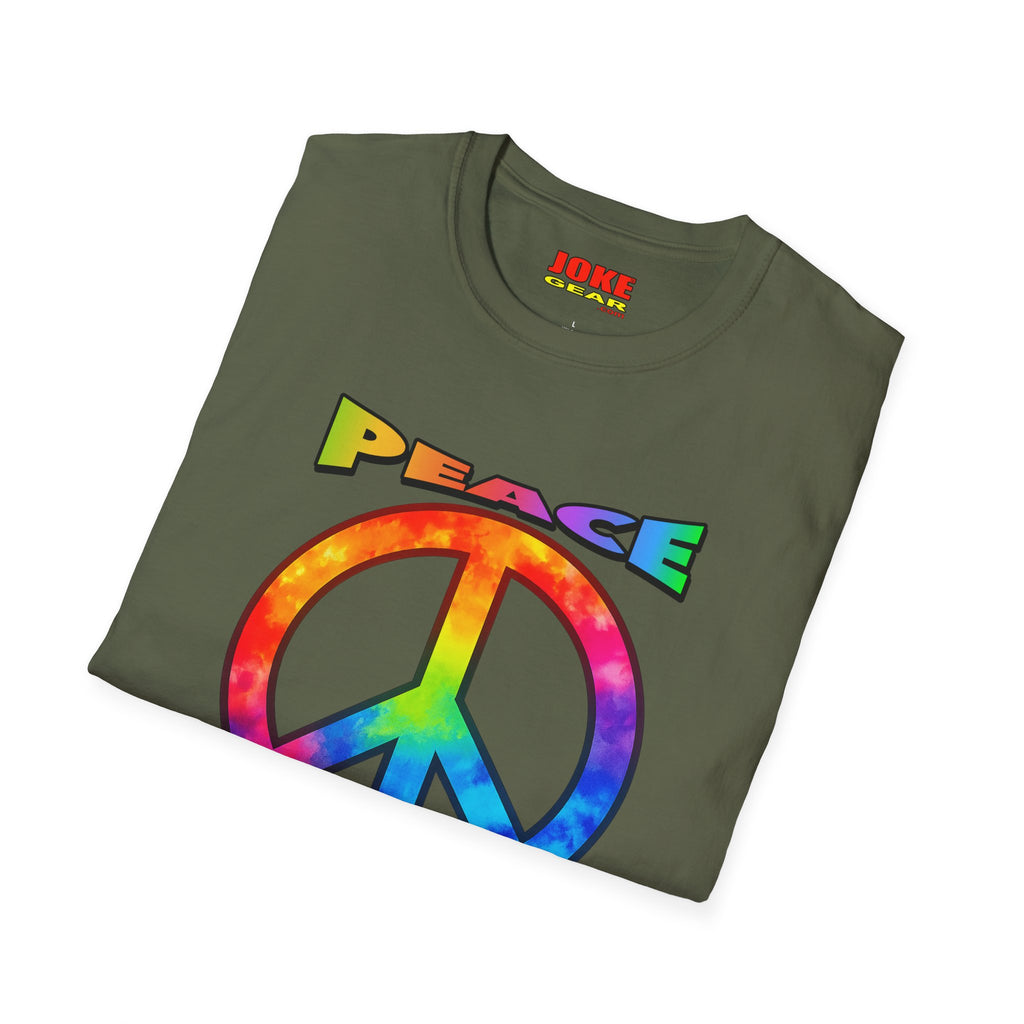Peace NOT War T-Shirt — Tie-Dye Peace Symbol Retro Graphic Tee
