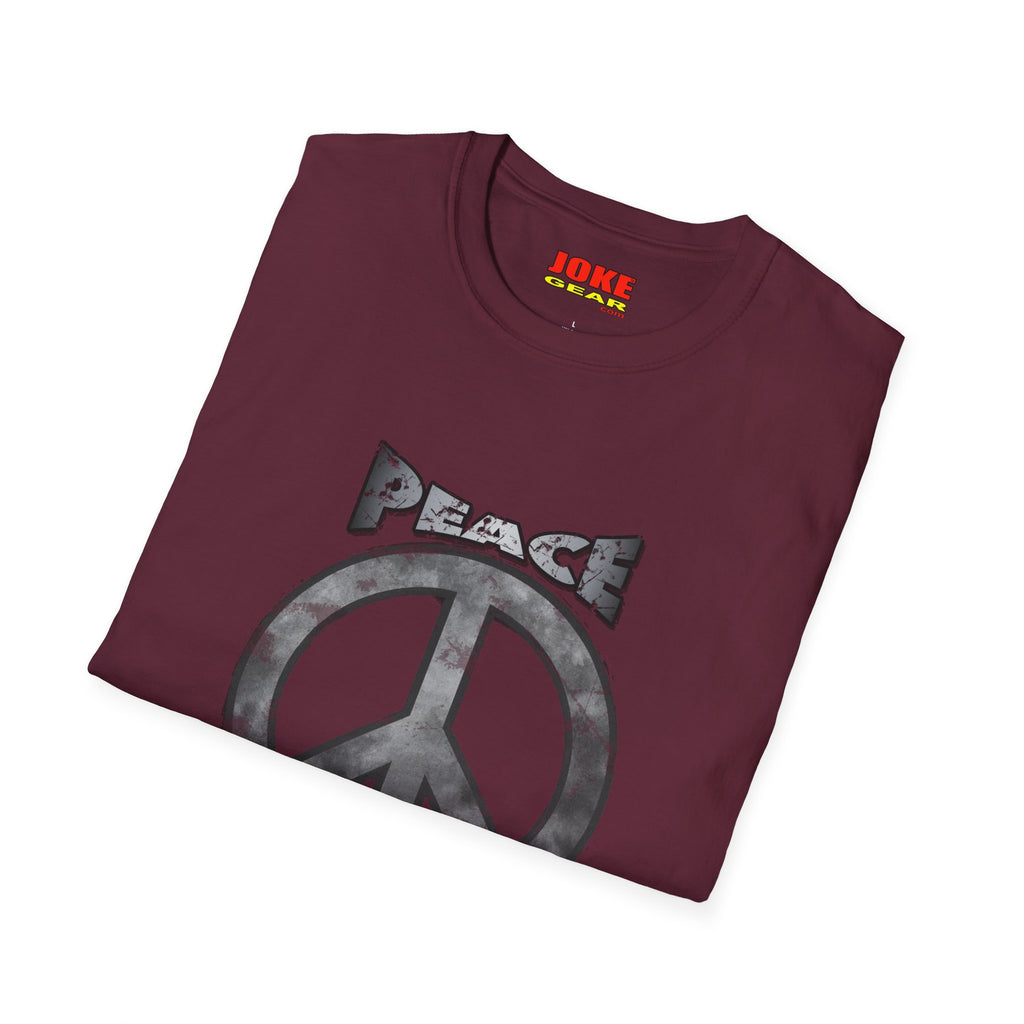 Peace NOT War T-Shirt — Distressed Camo Peace Sign Graphic Tee