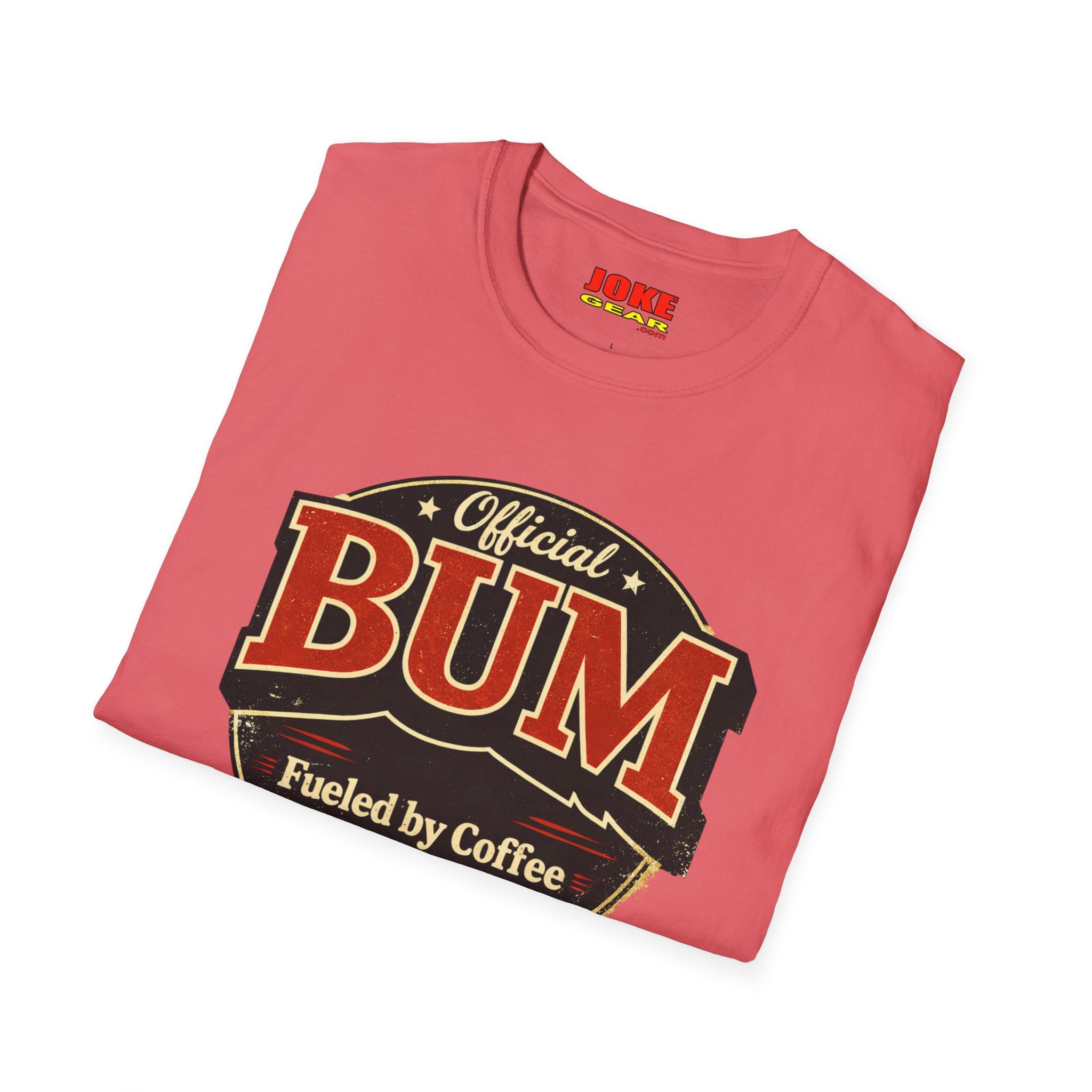 Official BUM T-Shirt — "Fueled by Coffee and Poor Decisions" Vintage Logo Tee