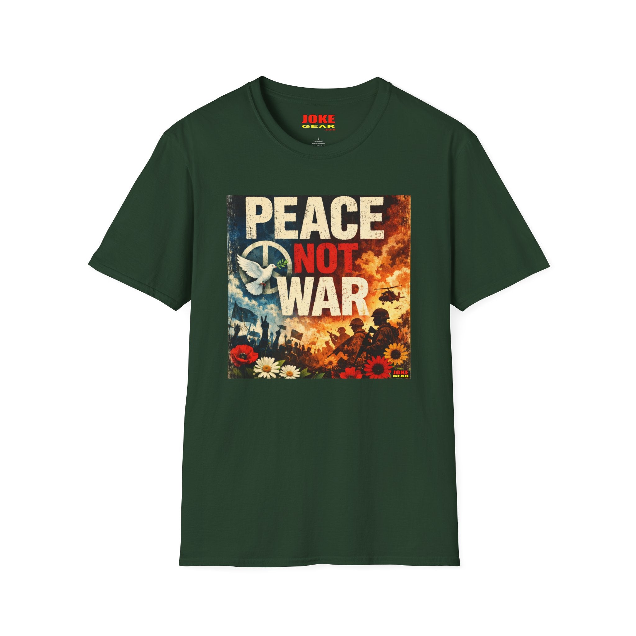 Peace Not War T-Shirt — Vintage Peace Sign Floral Graphic Tee