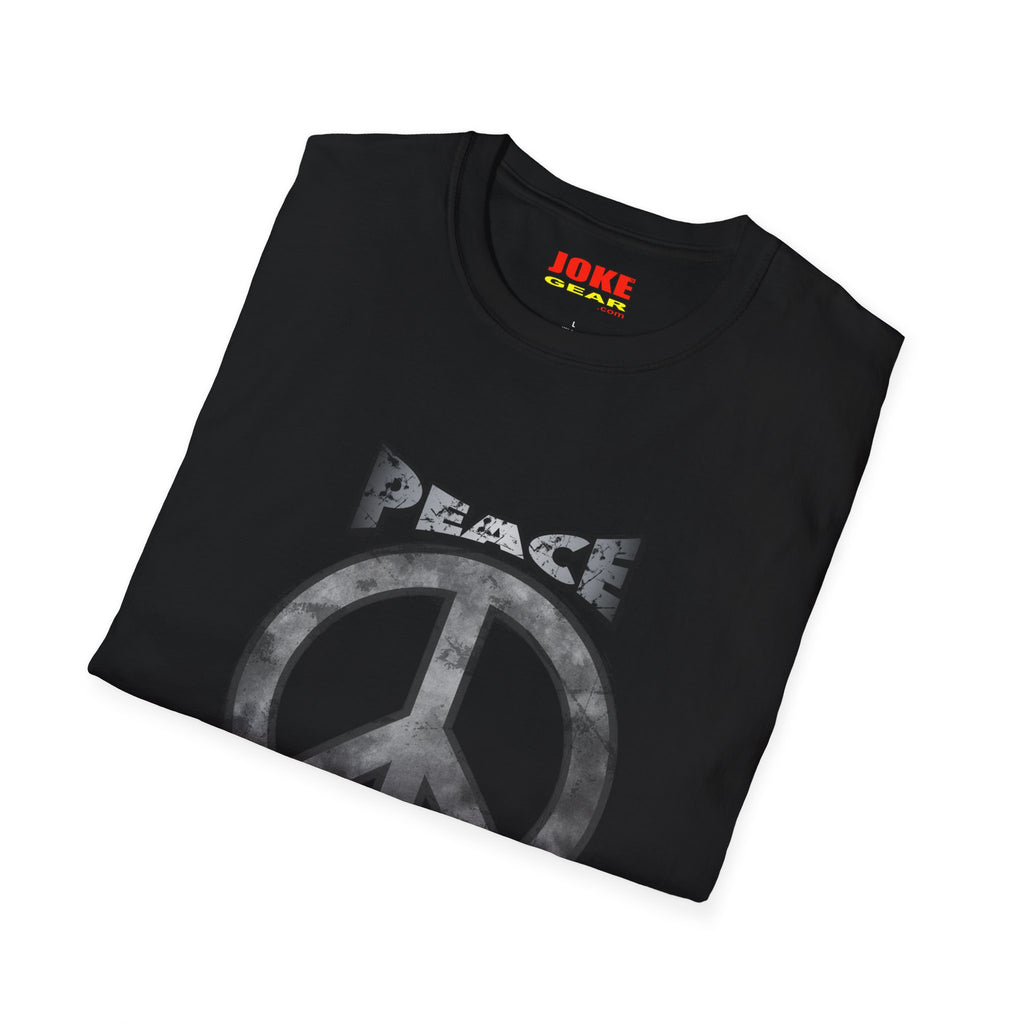 Peace NOT War T-Shirt — Distressed Camo Peace Sign Graphic Tee