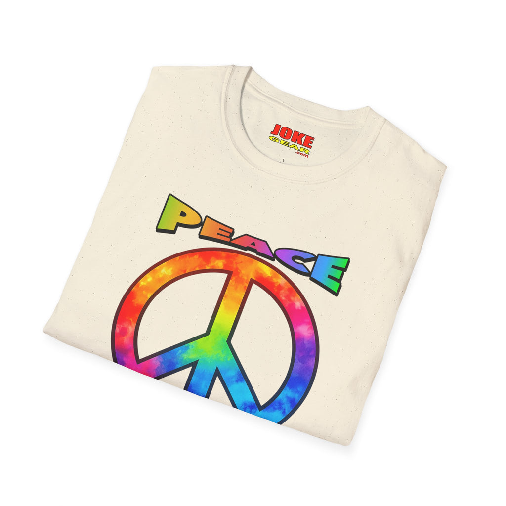 Peace Tie-Dye Graphic T-Shirt — "Peace: Cheaper Than Therapy" Retro Hippie Tee