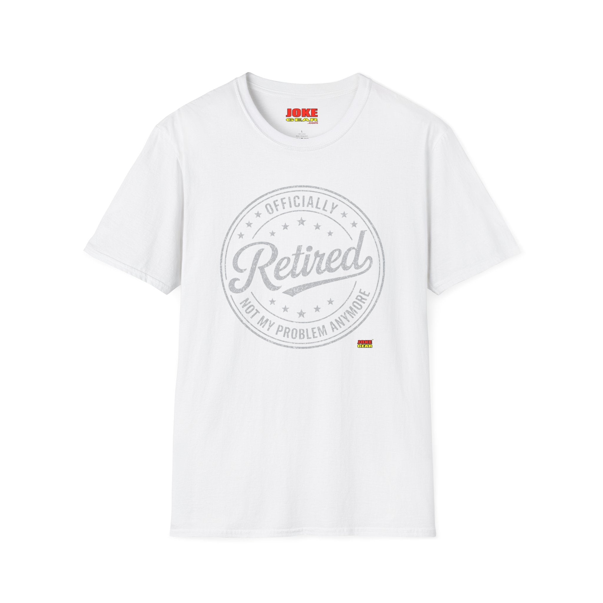 Retired Badge T-Shirt — "Officially Retired" Funny Retirement Tee