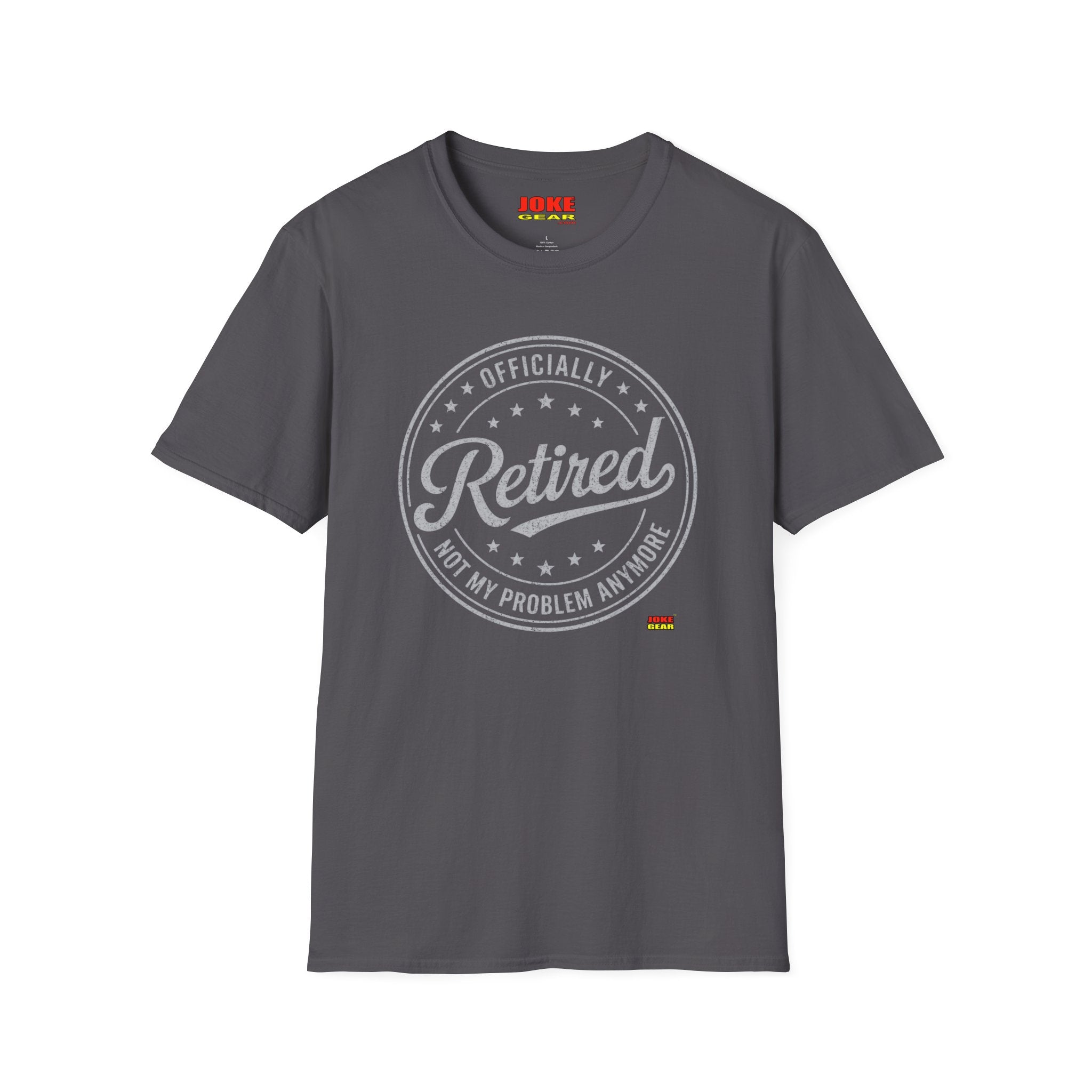 Retired Badge T-Shirt — "Officially Retired" Funny Retirement Tee