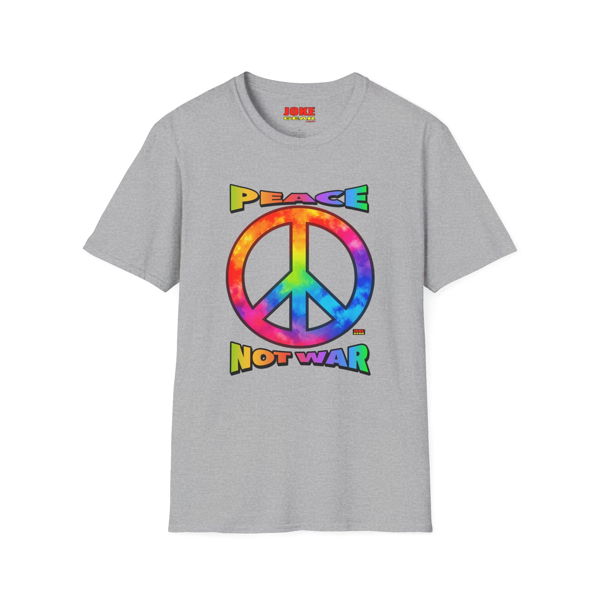 Peace NOT War T-Shirt — Tie-Dye Peace Symbol Retro Graphic Tee
