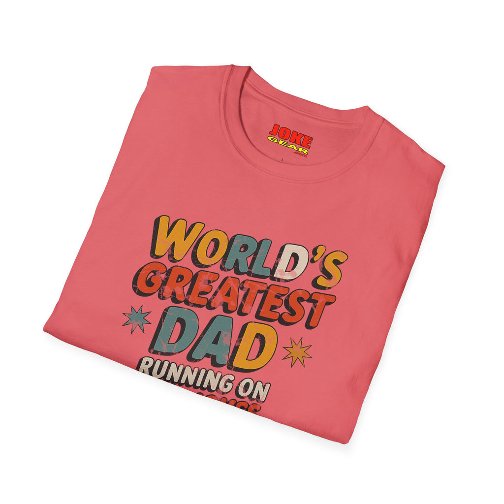 World's Greatest Dad T-Shirt — Running on Dad Jokes Vintage Graphic Tee