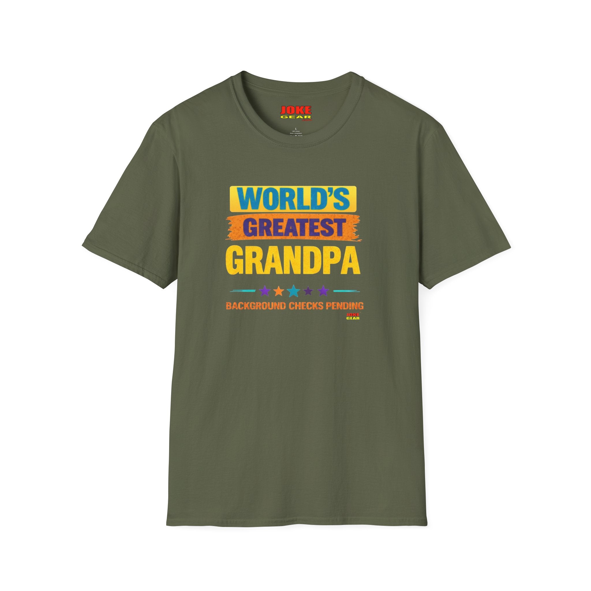 World's Greatest Grandpa T-Shirt — Funny "Background Checks Pending" Gift