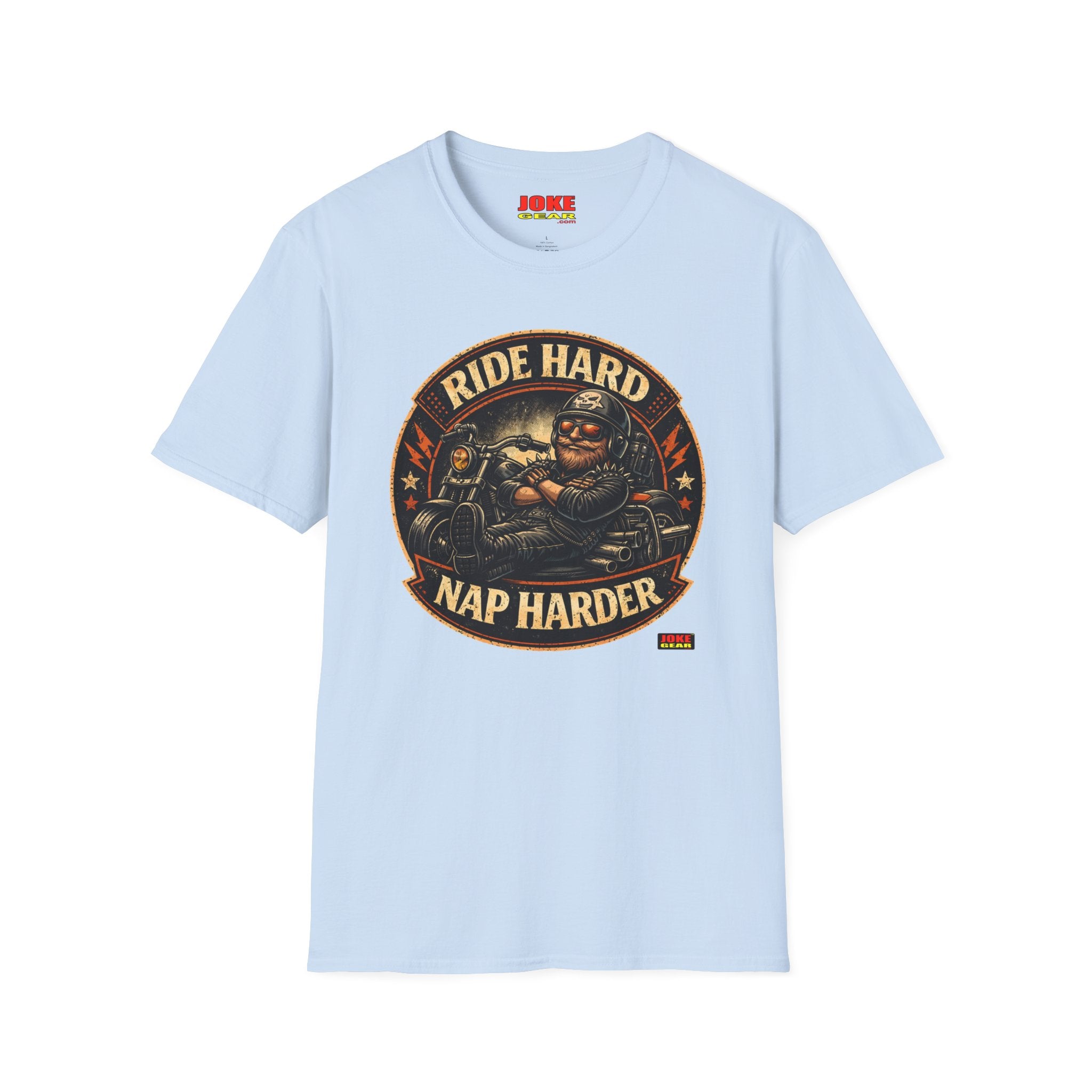 Ride Hard Nap Harder T-Shirt — Vintage Motorcycle Biker Tee