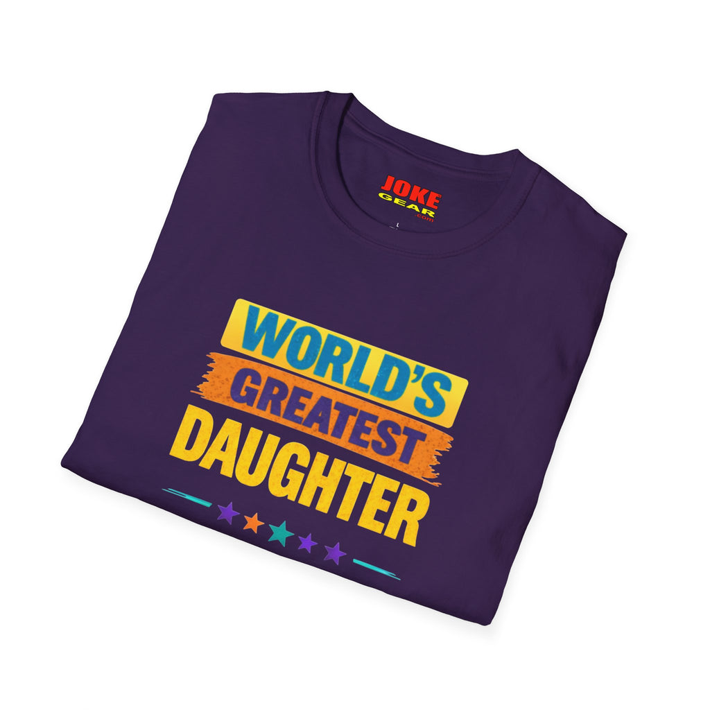 "World's Greatest Daughter" Colorful Retro Pride Tee (Background Checks Pending)