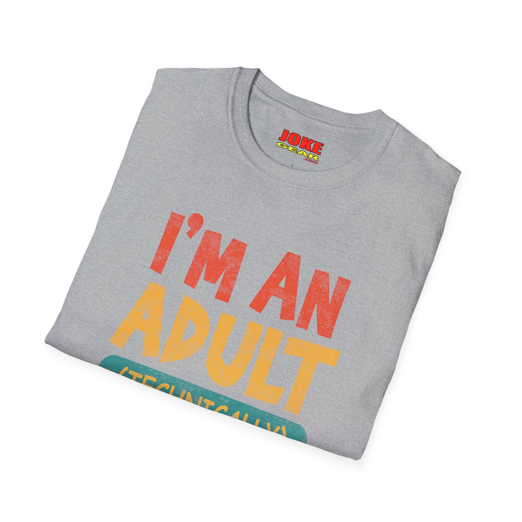 I’m An Adult (Technically) T-Shirt — Funny Retro Graphic Tee for New Adults & Graduation Gifts