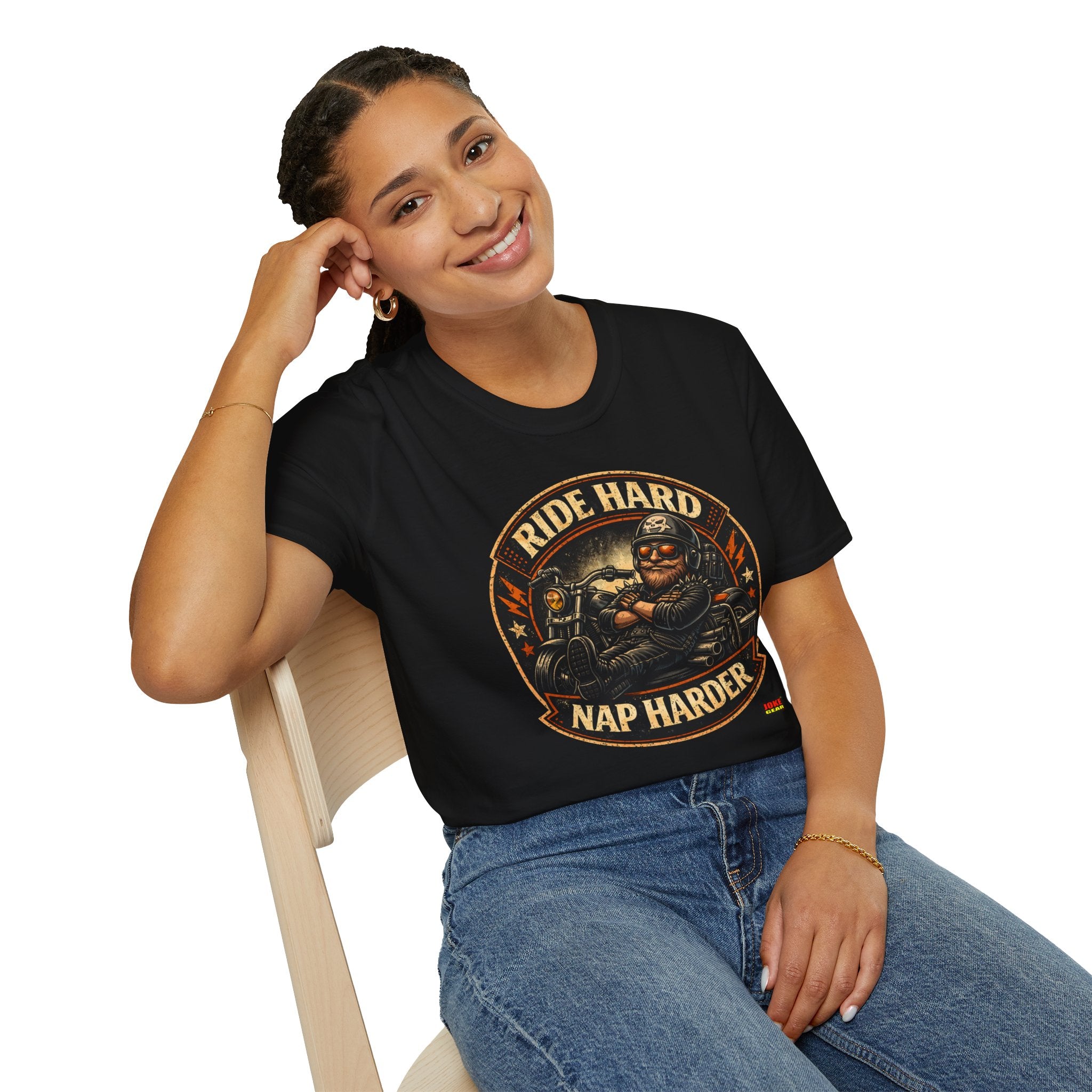 Ride Hard Nap Harder T-Shirt — Vintage Motorcycle Biker Tee