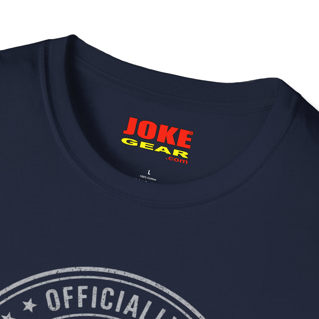 Retired Badge T-Shirt — "Officially Retired" Funny Retirement Tee