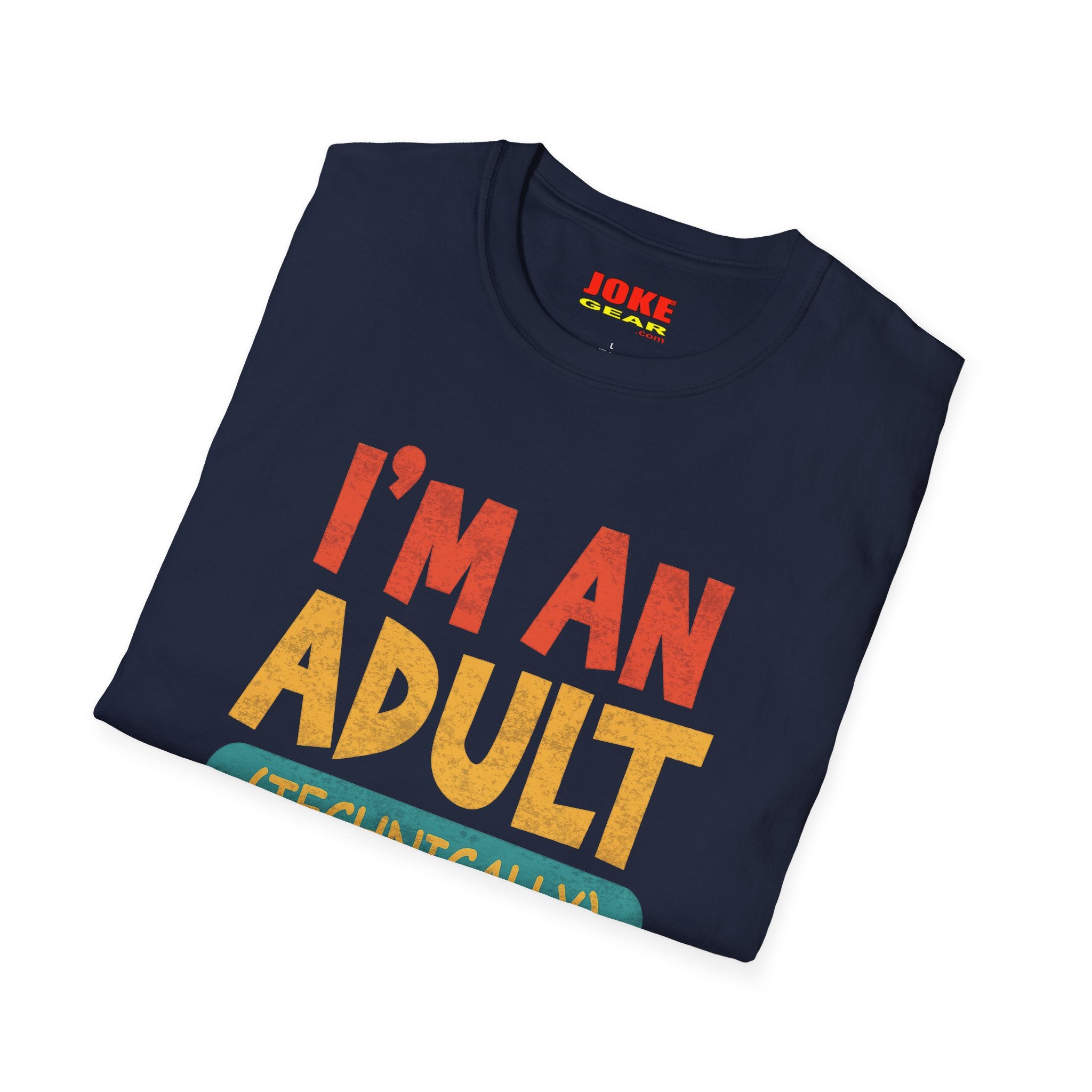 I’m An Adult (Technically) T-Shirt — Funny Retro Graphic Tee for New Adults & Graduation Gifts