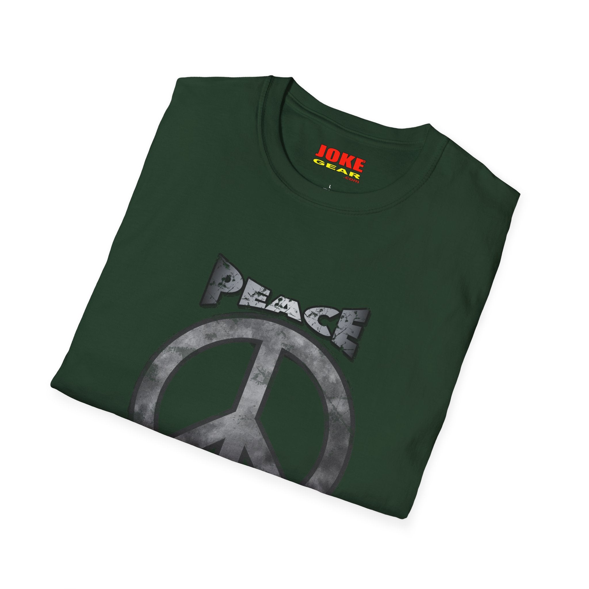 Peace NOT War T-Shirt — Distressed Camo Peace Sign Graphic Tee