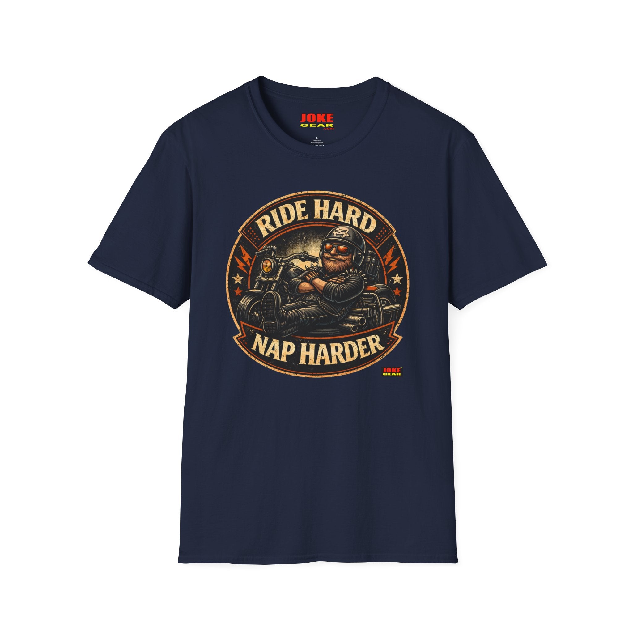 Ride Hard Nap Harder T-Shirt — Vintage Motorcycle Biker Tee