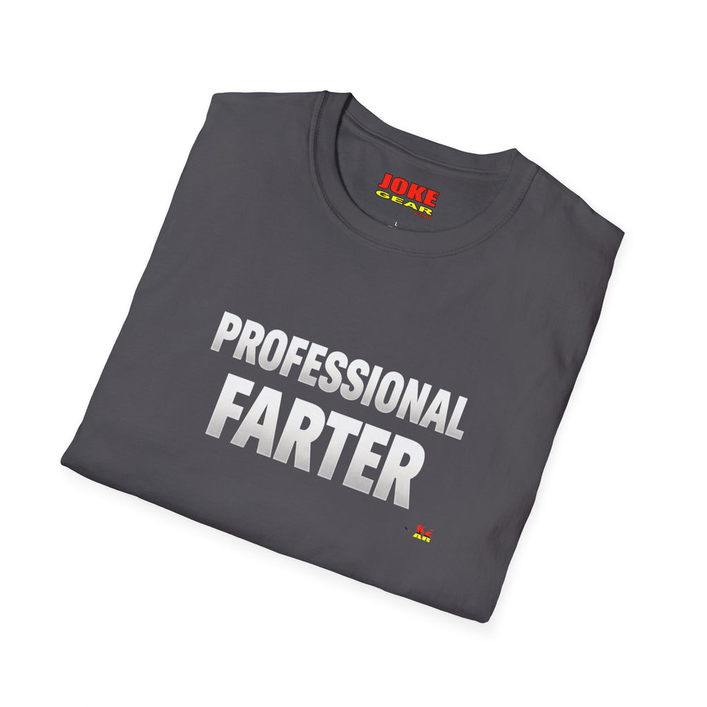 Professional Farter T-Shirt — Subtle White Text Tee for Fans & Gift