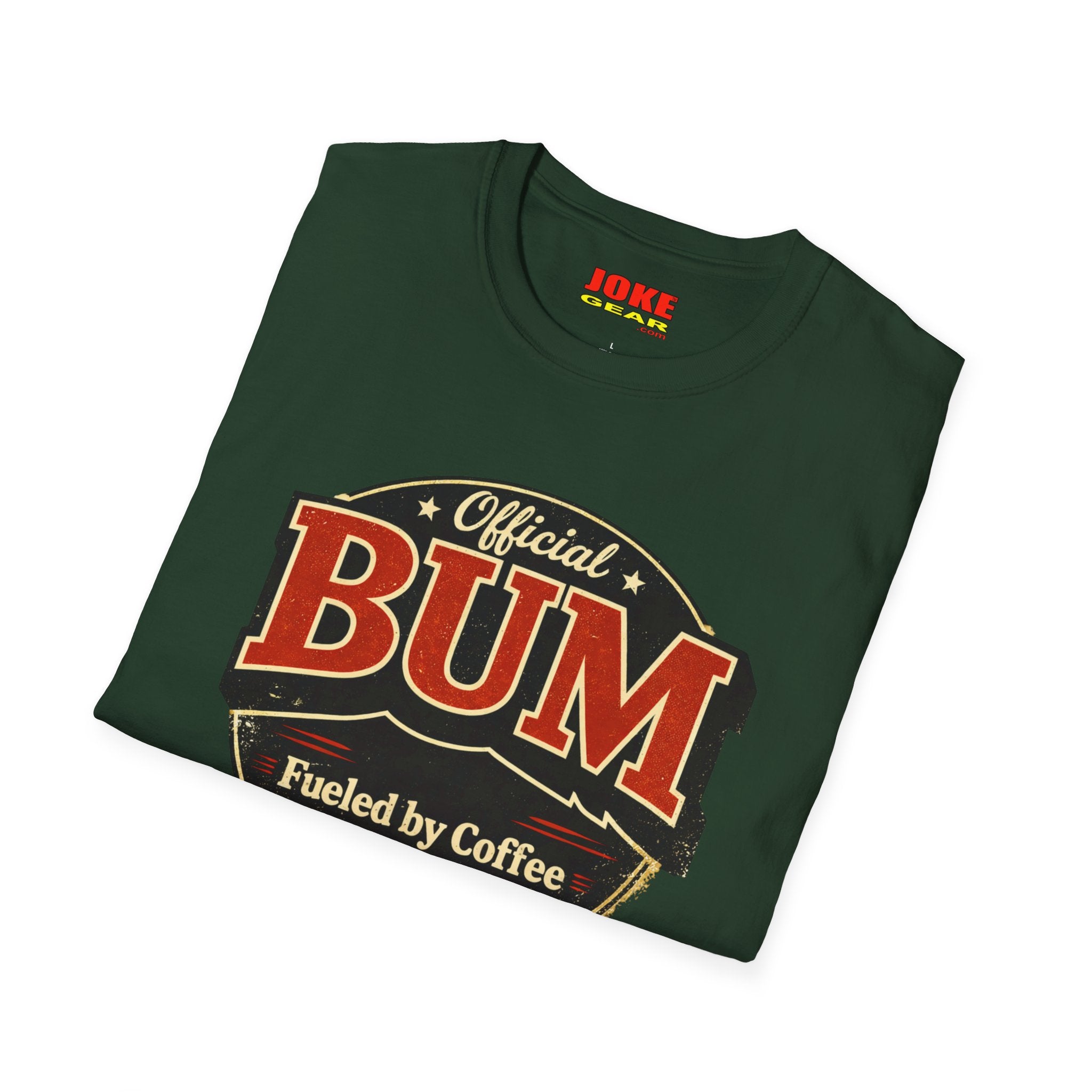 Official BUM T-Shirt — "Fueled by Coffee and Poor Decisions" Vintage Logo Tee