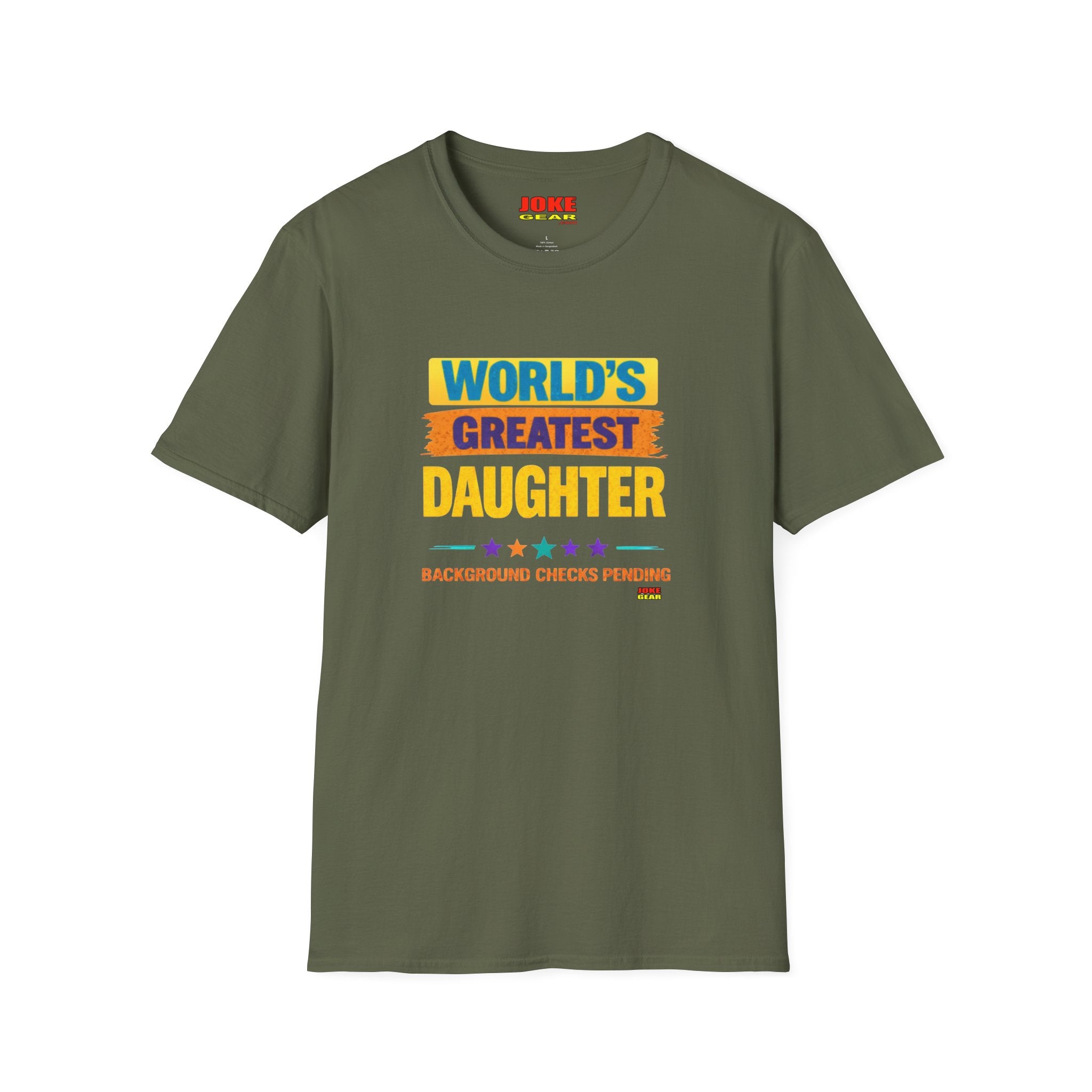 "World's Greatest Daughter" Colorful Retro Pride Tee (Background Checks Pending)