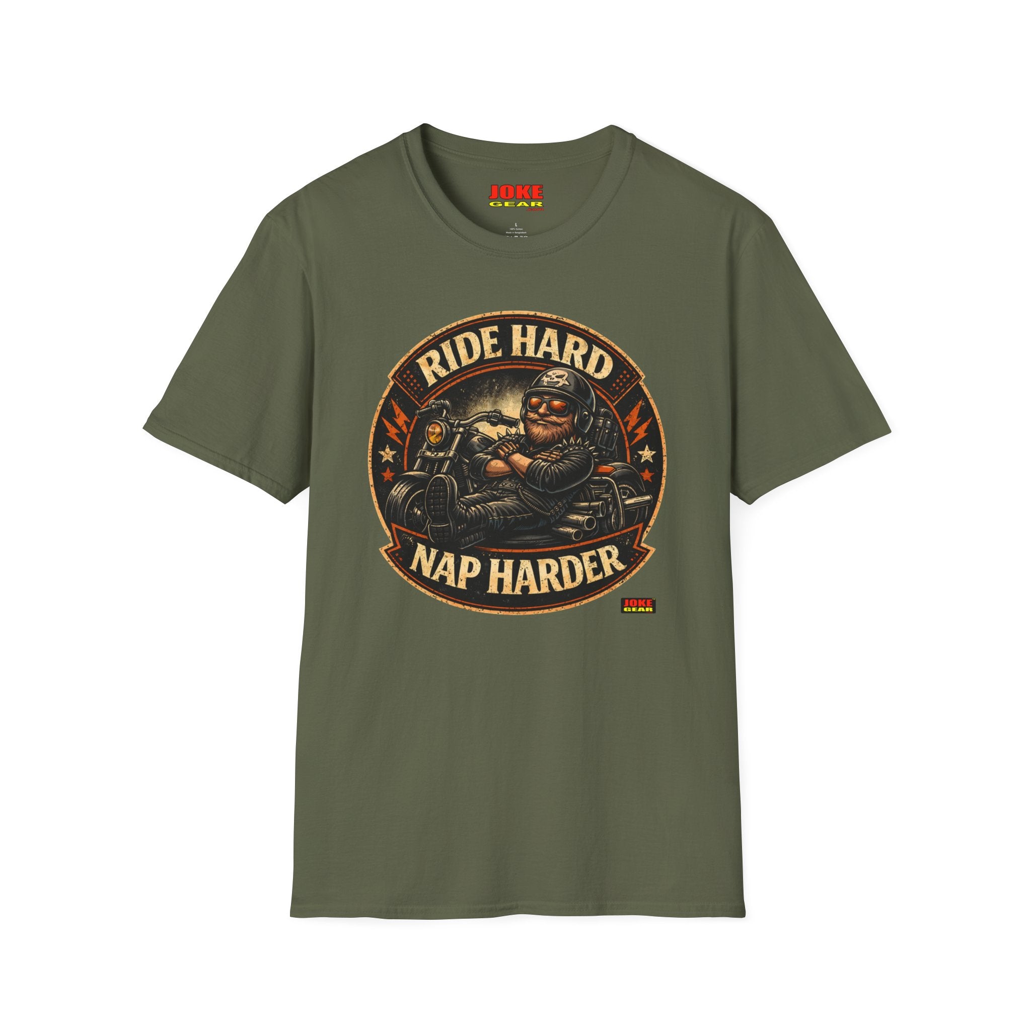Ride Hard Nap Harder T-Shirt — Vintage Motorcycle Biker Tee