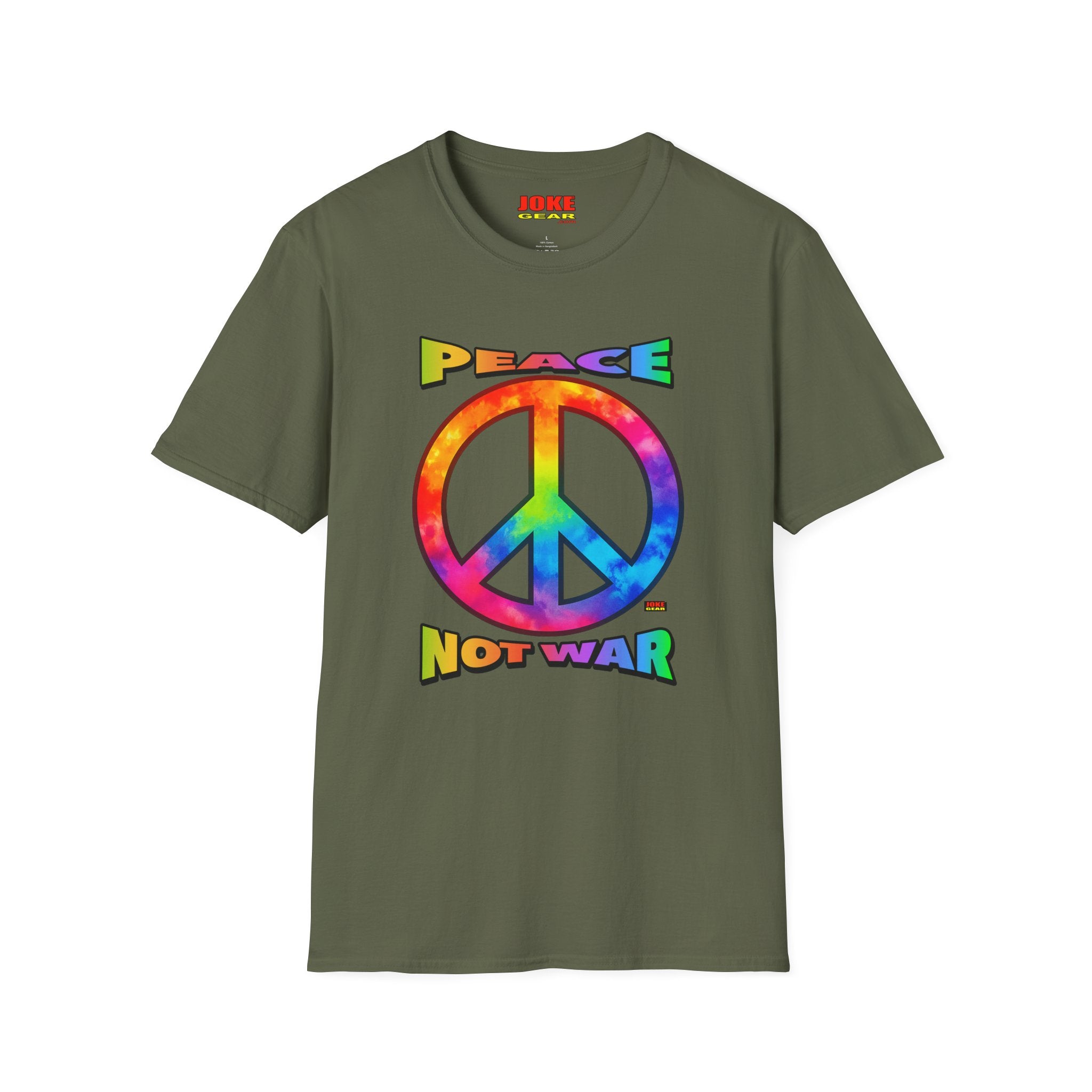 Peace NOT War T-Shirt — Tie-Dye Peace Symbol Retro Graphic Tee