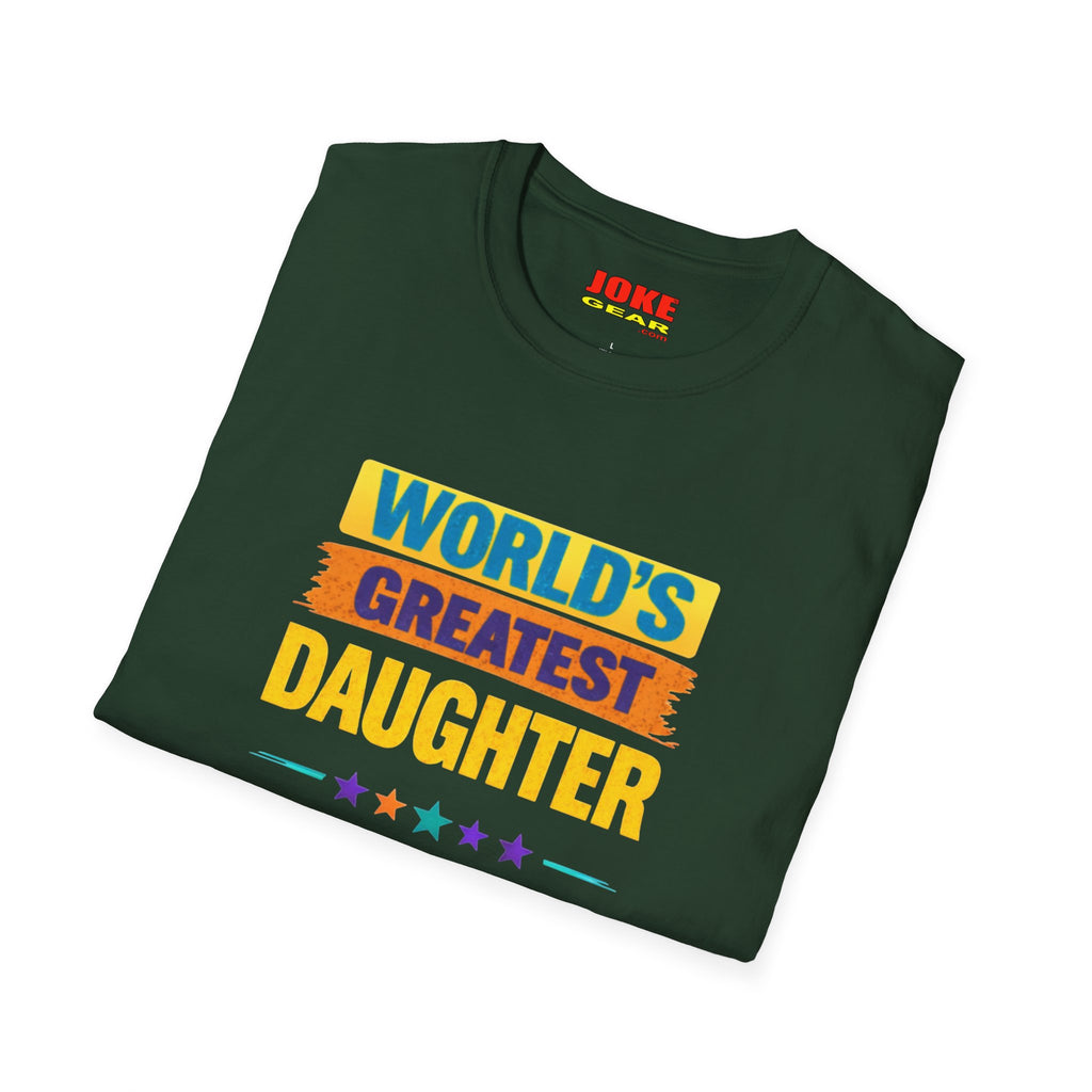 "World's Greatest Daughter" Colorful Retro Pride Tee (Background Checks Pending)