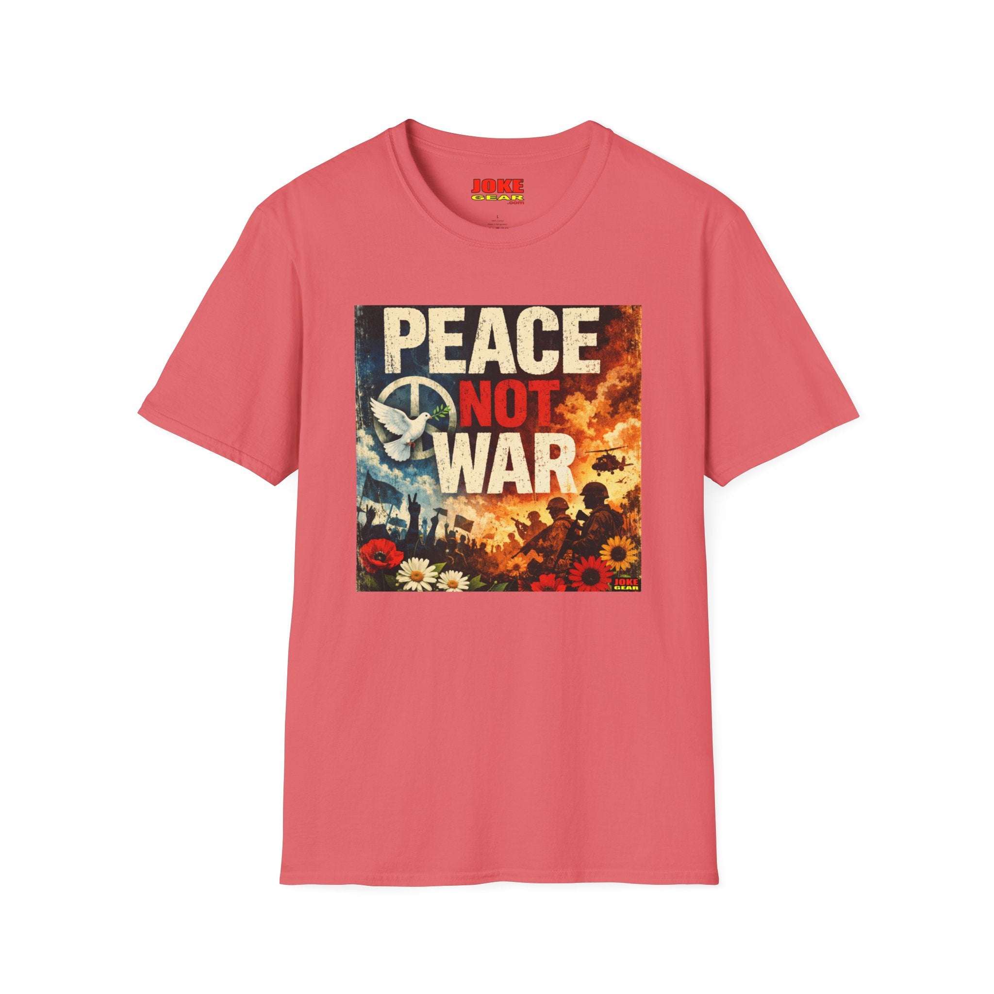 Peace Not War T-Shirt — Vintage Peace Sign Floral Graphic Tee