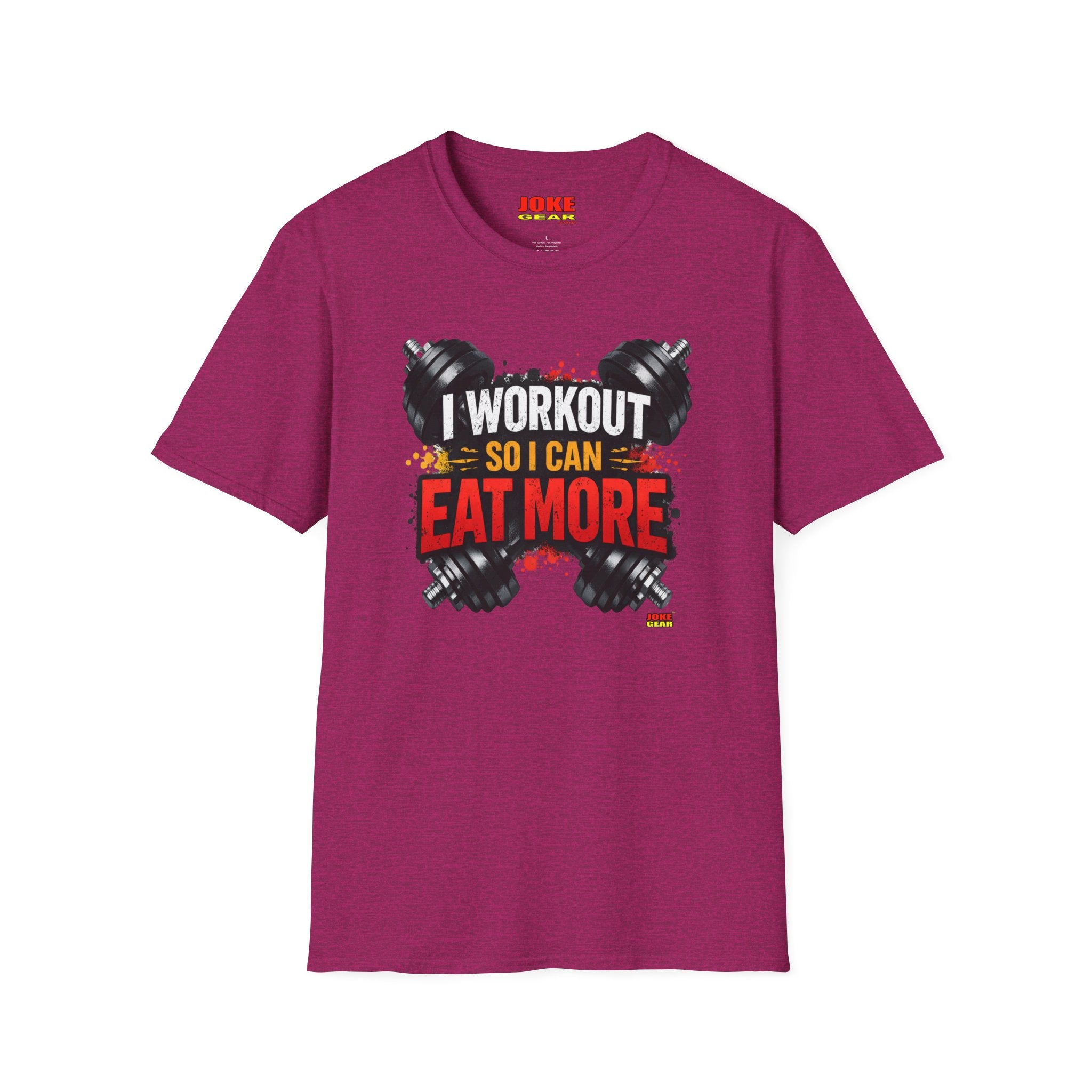 Workout T-Shirt — "I Workout So I Can Eat More" Funny Gym Tee