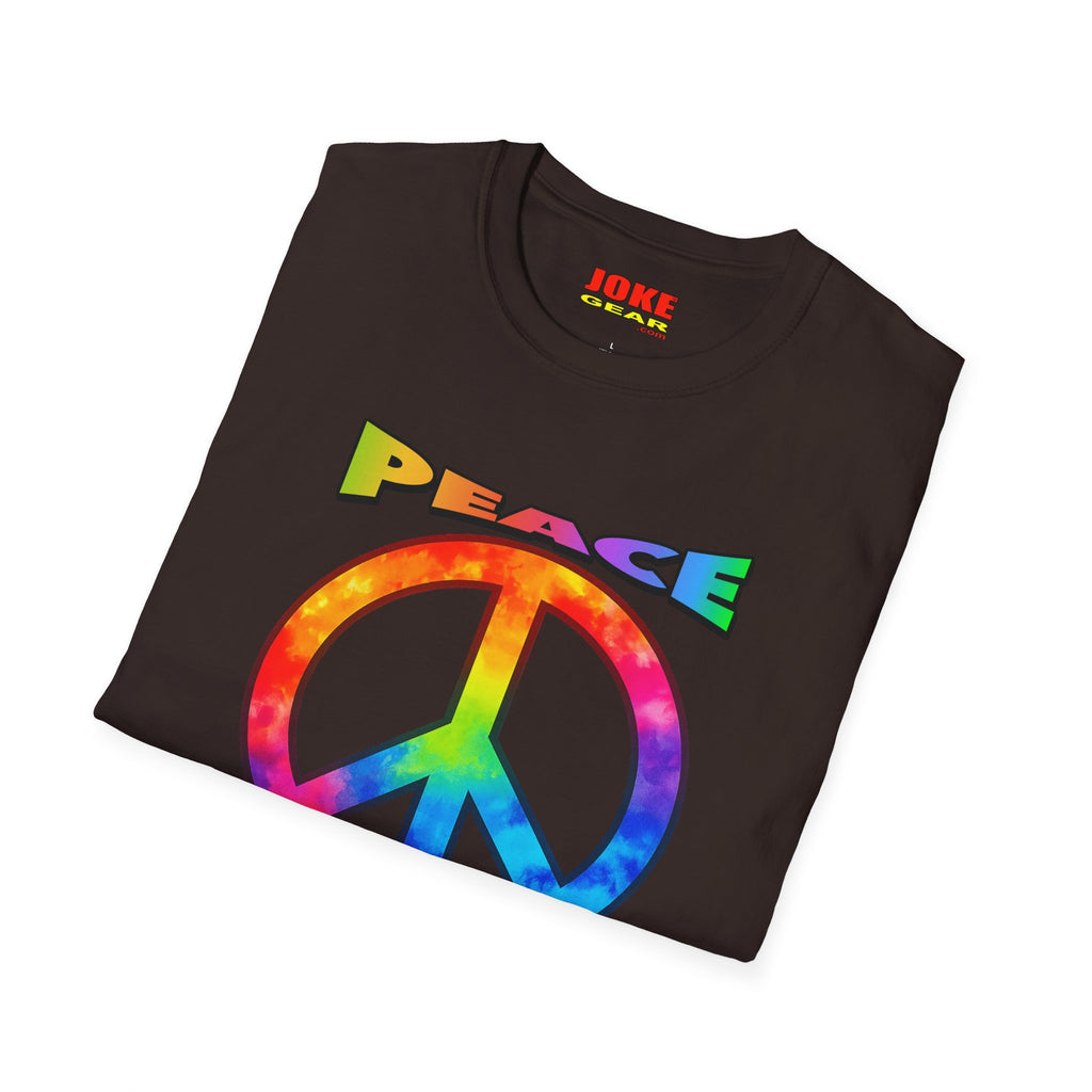 Peace Tie-Dye Graphic T-Shirt — "Peace: Cheaper Than Therapy" Retro Hippie Tee