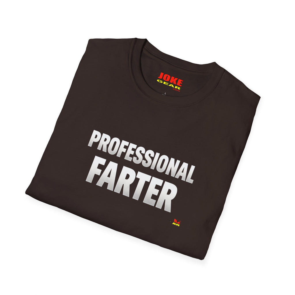 Professional Farter T-Shirt — Subtle White Text Tee for Fans & Gift