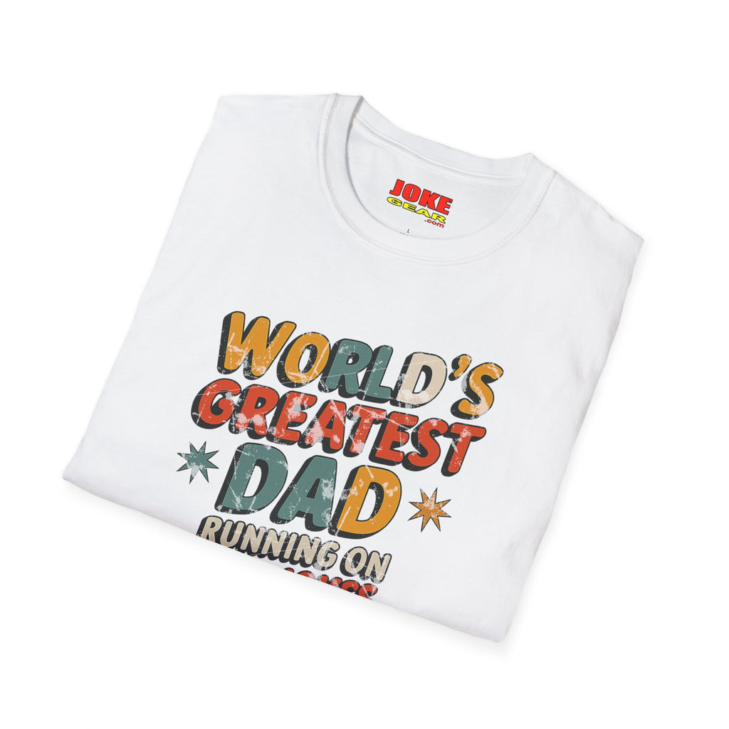 World's Greatest Dad T-Shirt — Running on Dad Jokes Vintage Graphic Tee