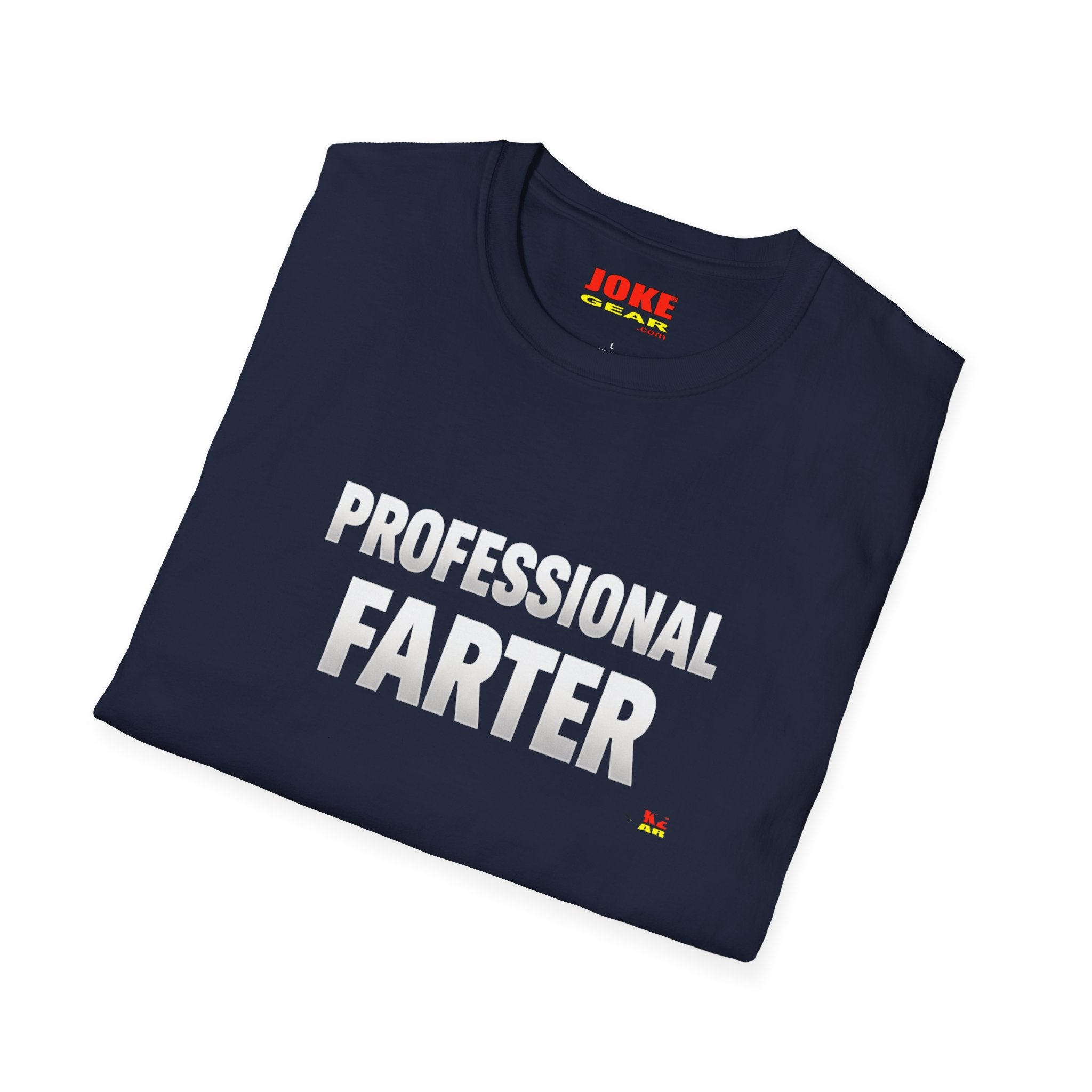 Professional Farter T-Shirt — Subtle White Text Tee for Fans & Gift