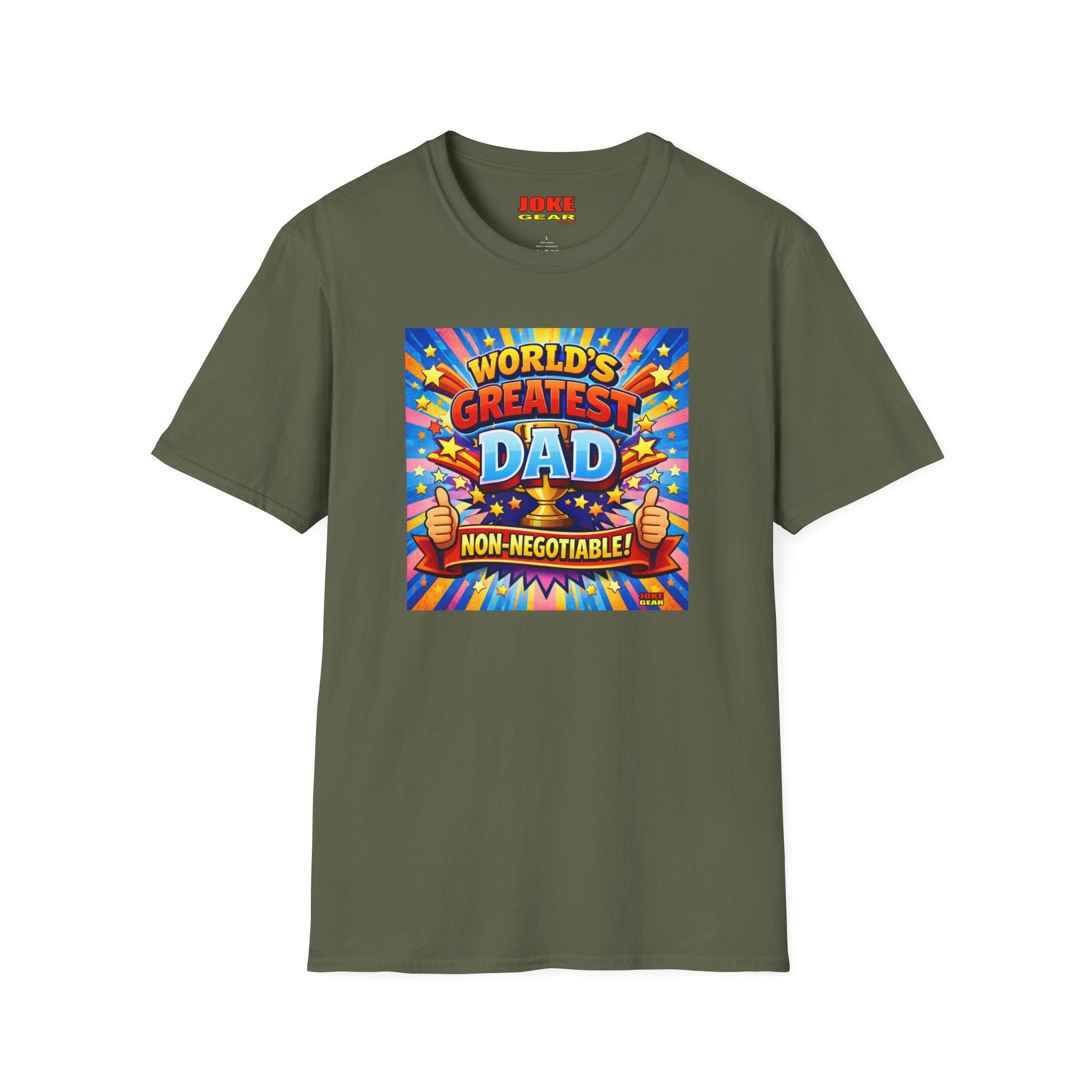 World's Greatest Dad T-Shirt — "Non-Negotiable" Retro Comic Design