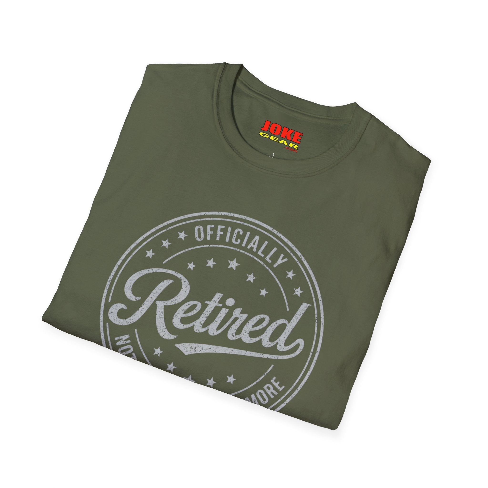 Retired Badge T-Shirt — "Officially Retired" Funny Retirement Tee
