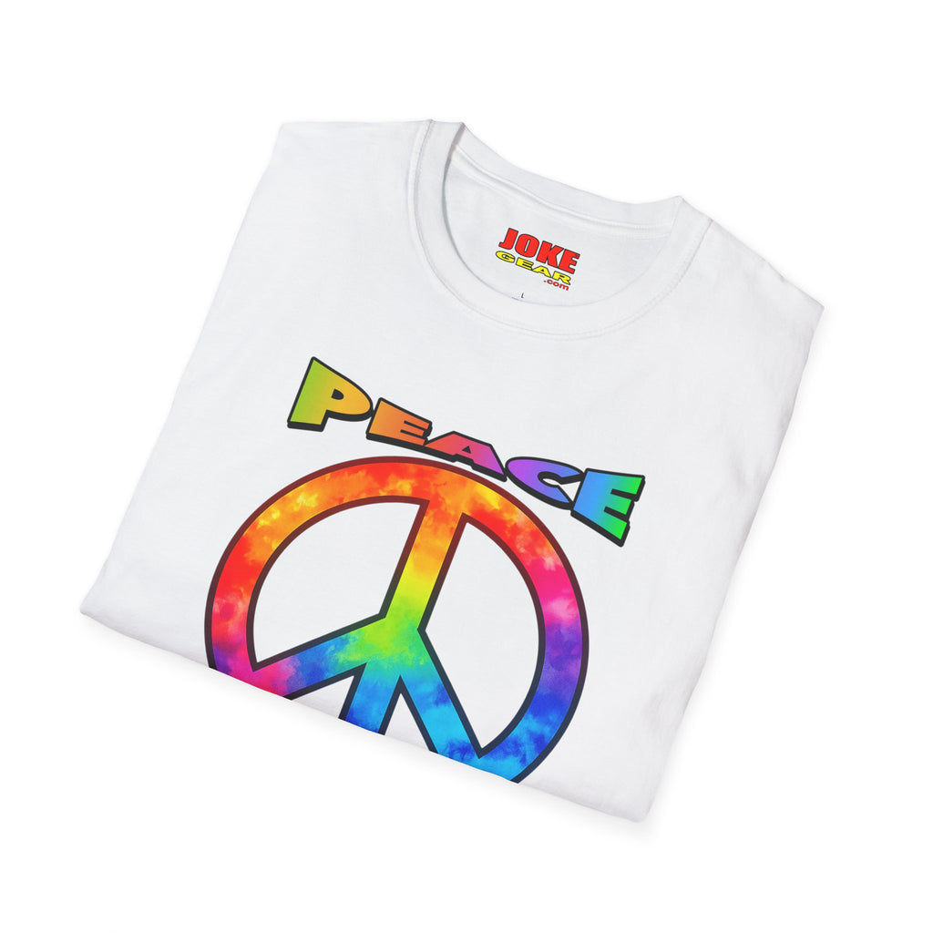 Peace Tie-Dye Graphic T-Shirt — "Peace: Cheaper Than Therapy" Retro Hippie Tee