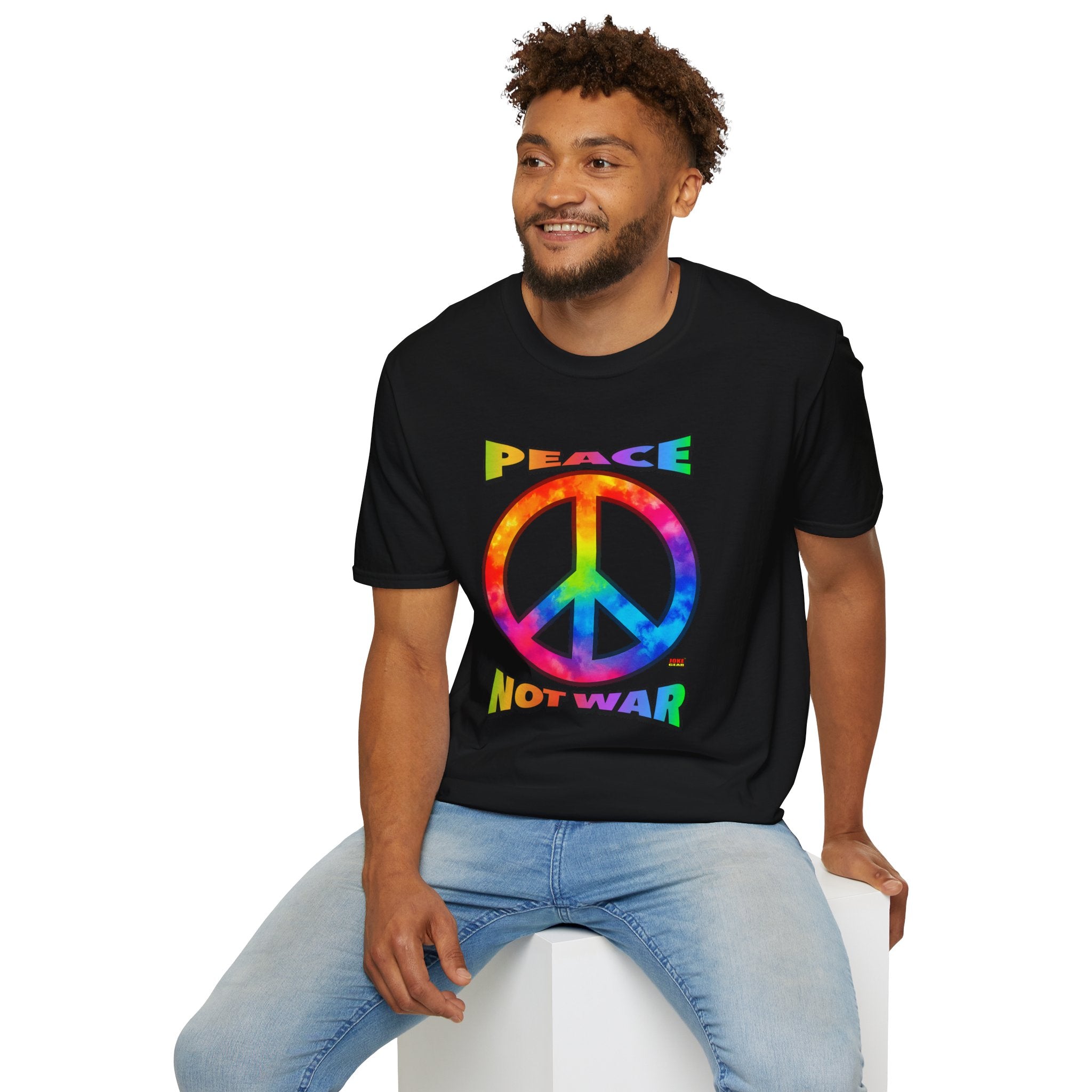 Peace NOT War T-Shirt — Tie-Dye Peace Symbol Retro Graphic Tee