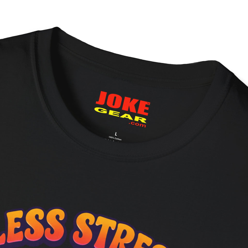 Less Stress More Groovy T-Shirt — Retro Peace Sign Hippie Tee