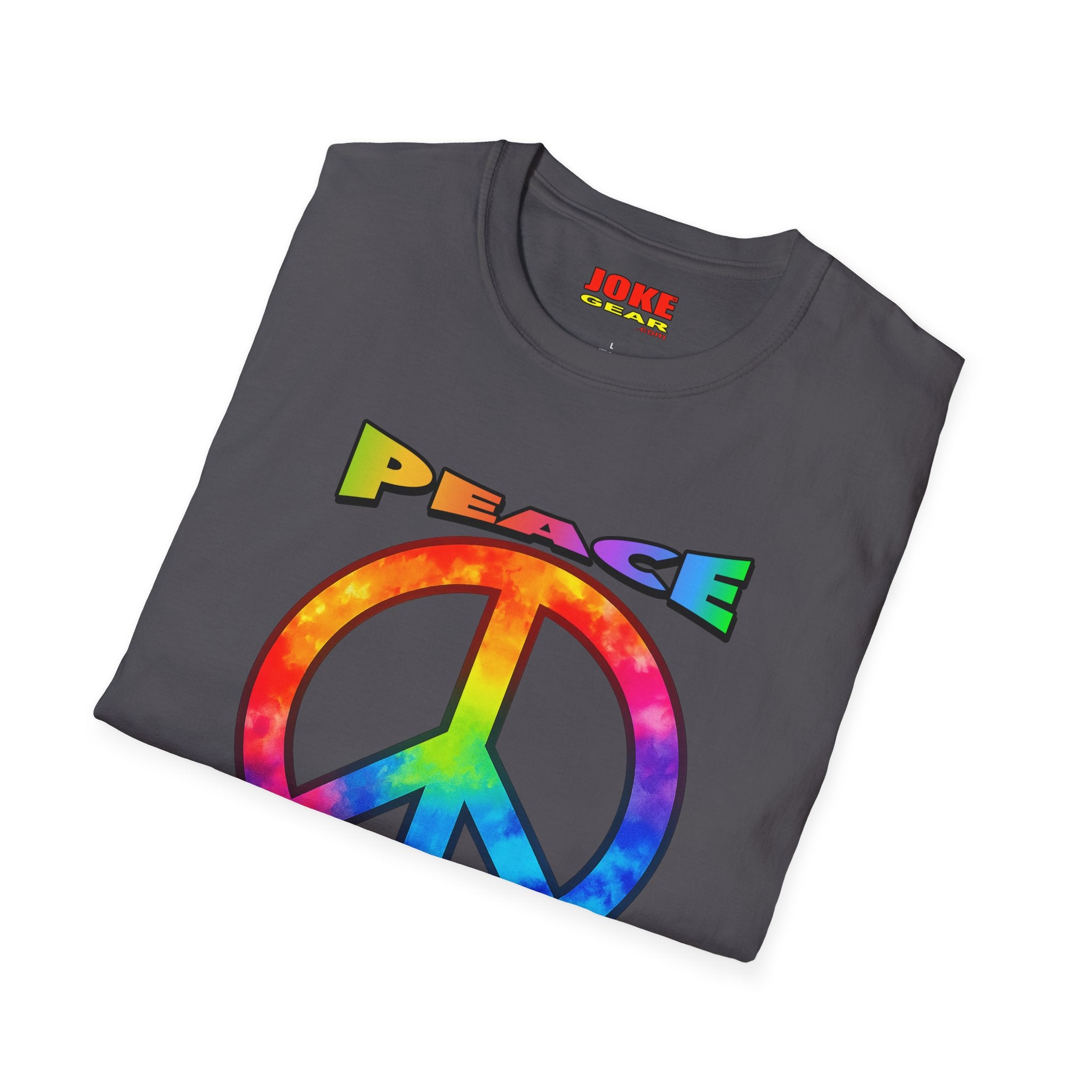 Peace NOT War T-Shirt — Tie-Dye Peace Symbol Retro Graphic Tee